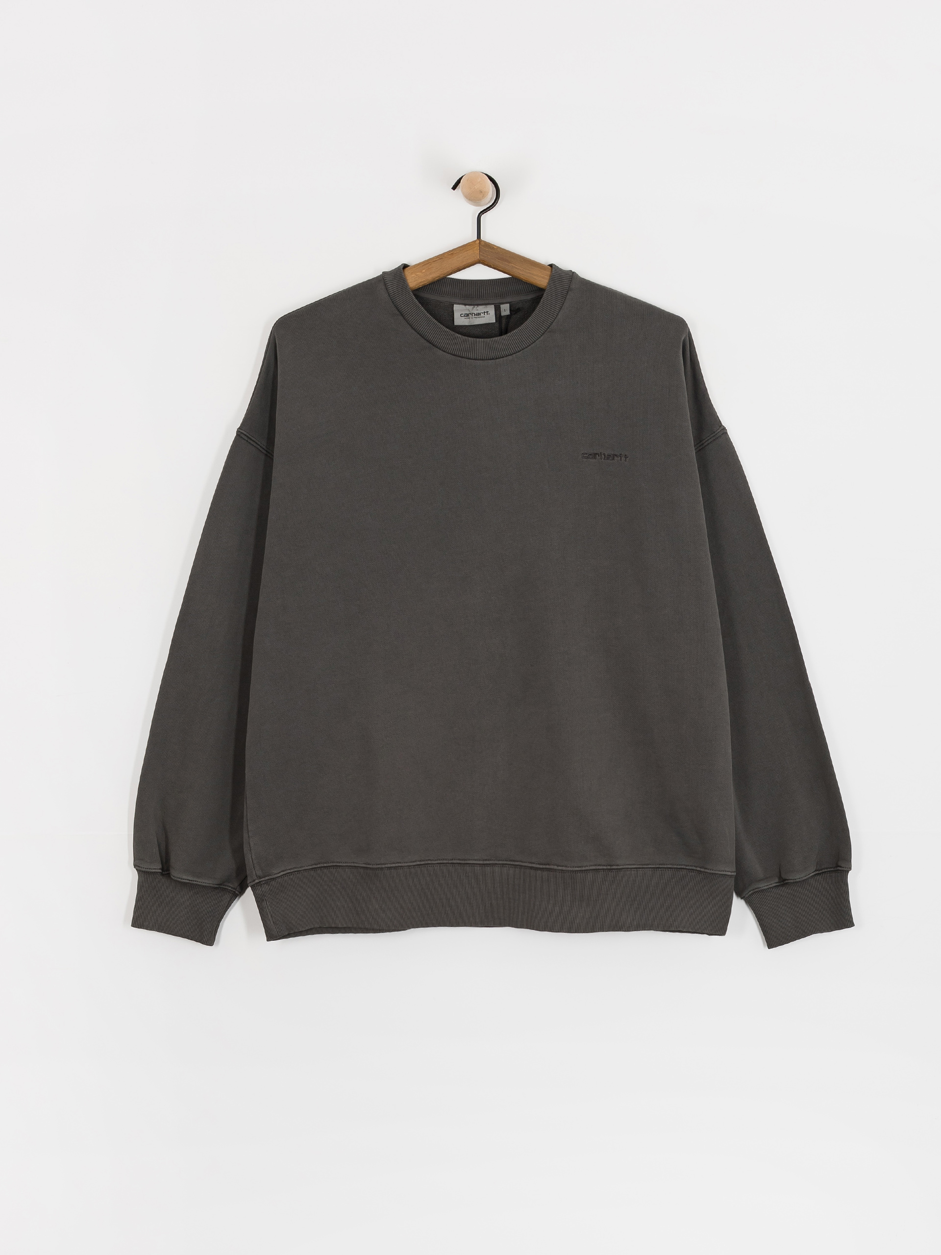Mikina Carhartt WIP Benton (graphite/garment dyed)