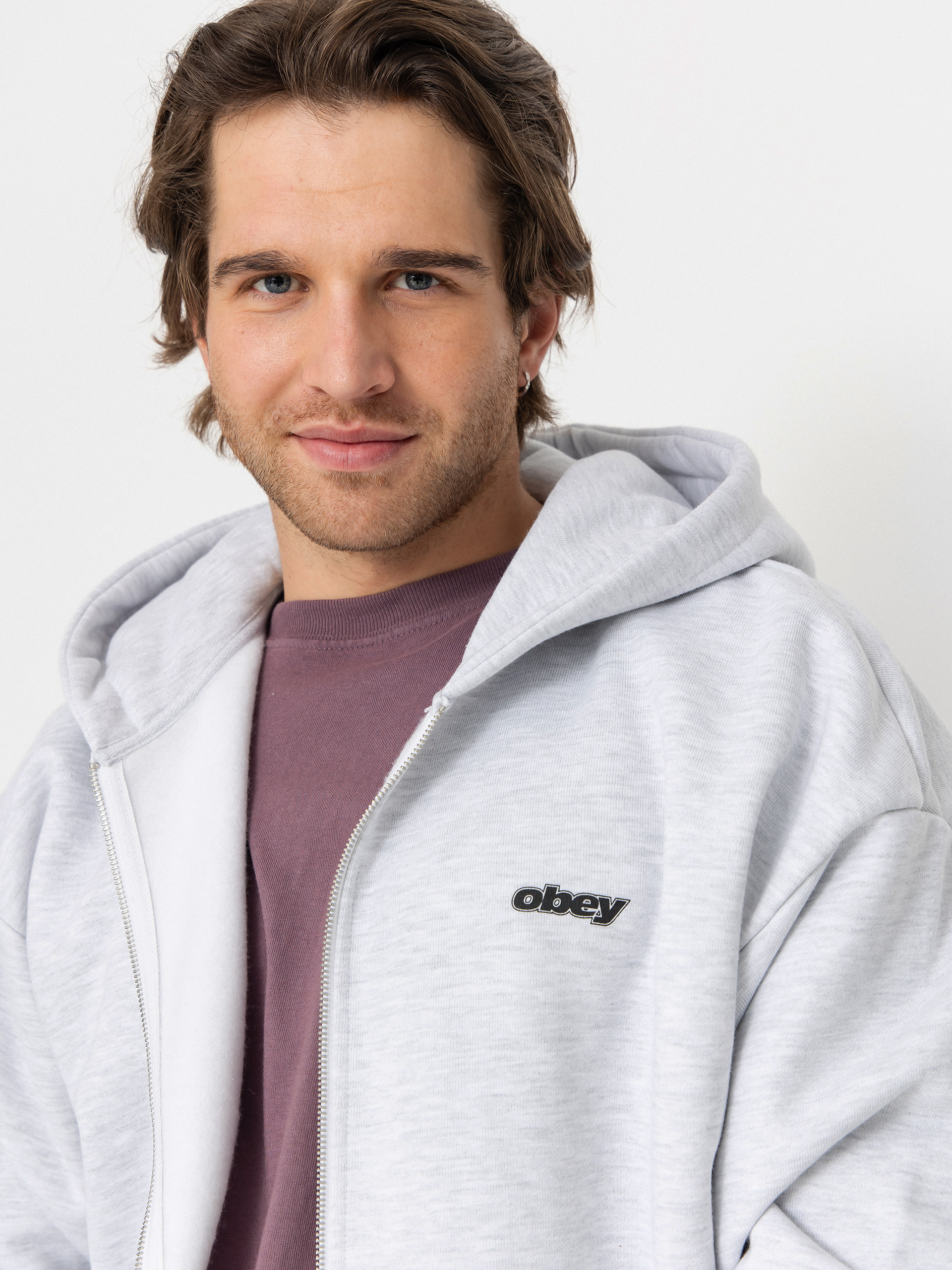 Mikina s kapucňou OBEY Gaze Extra Heavy ZHD (ash grey)