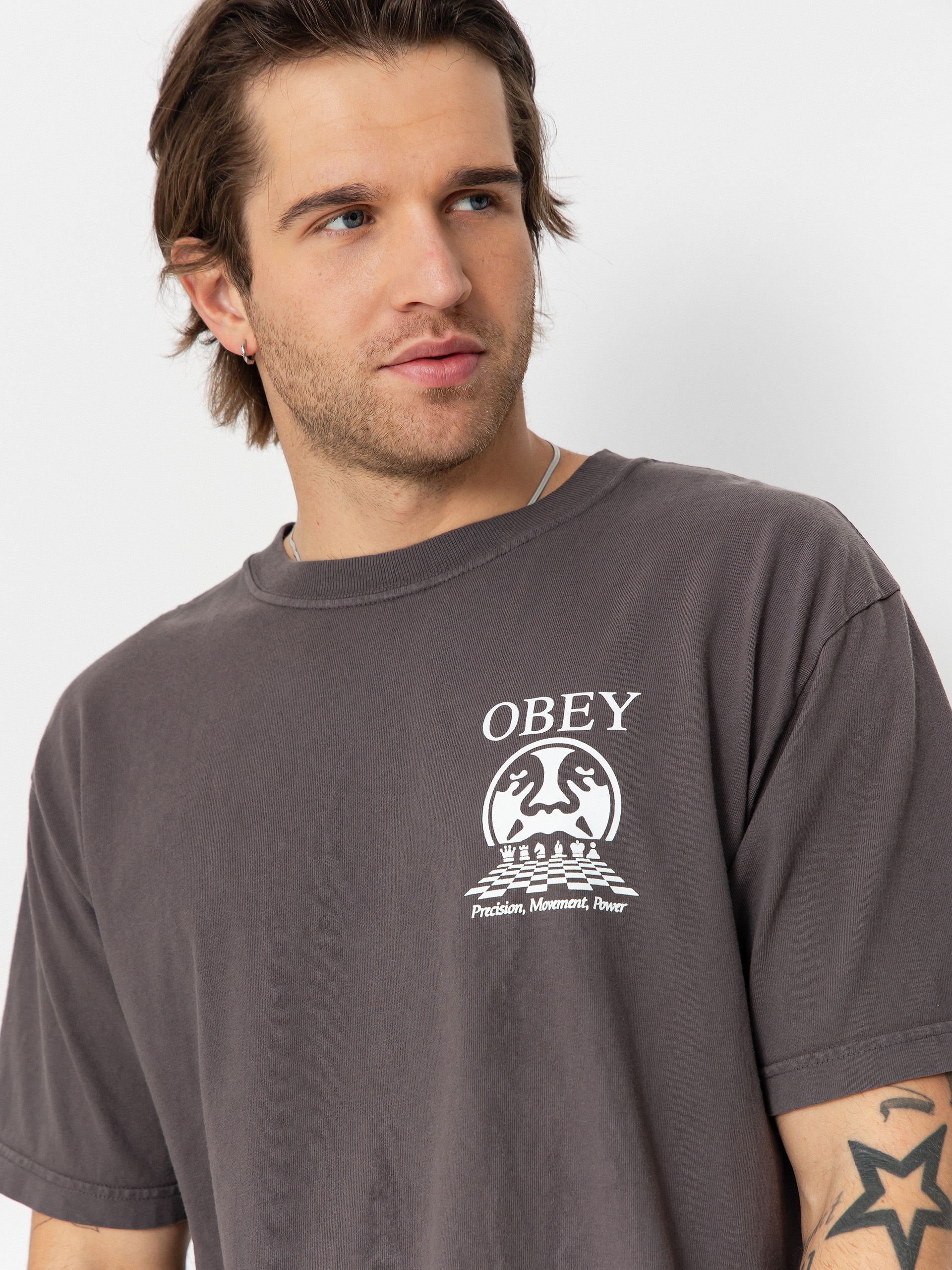Tričko OBEY Obey Precision (pigment dusty black)