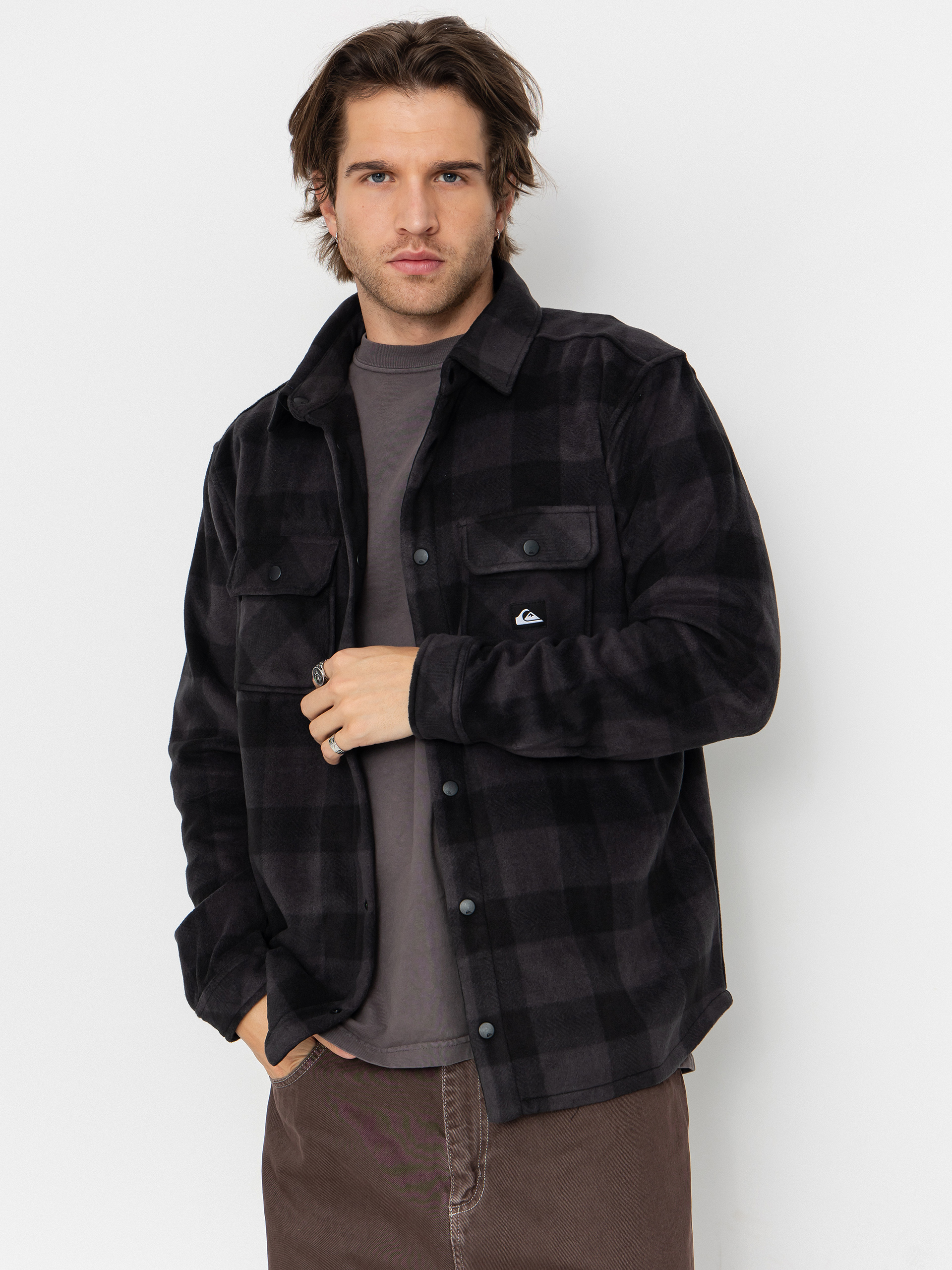 Košeľa Quiksilver Bering Strait Check (black northsea plaid)