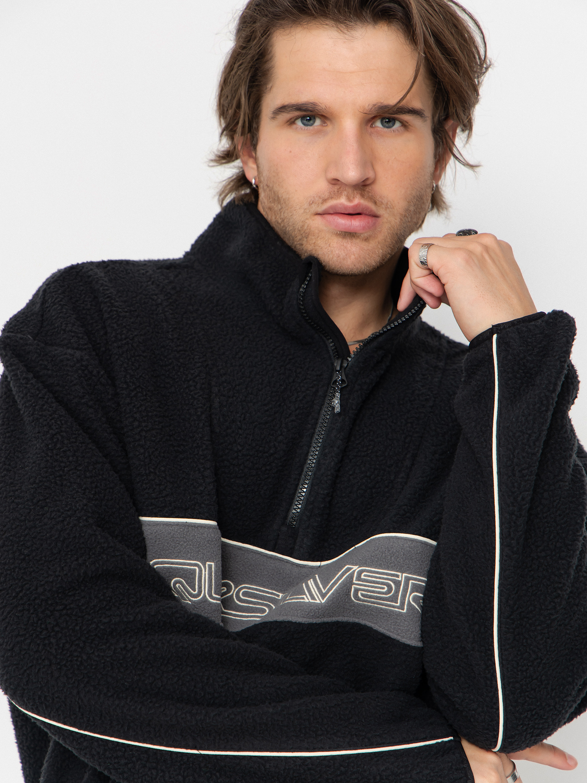 Pánsky Flísová mikina Quiksilver Omni Sherpa HZ (black)