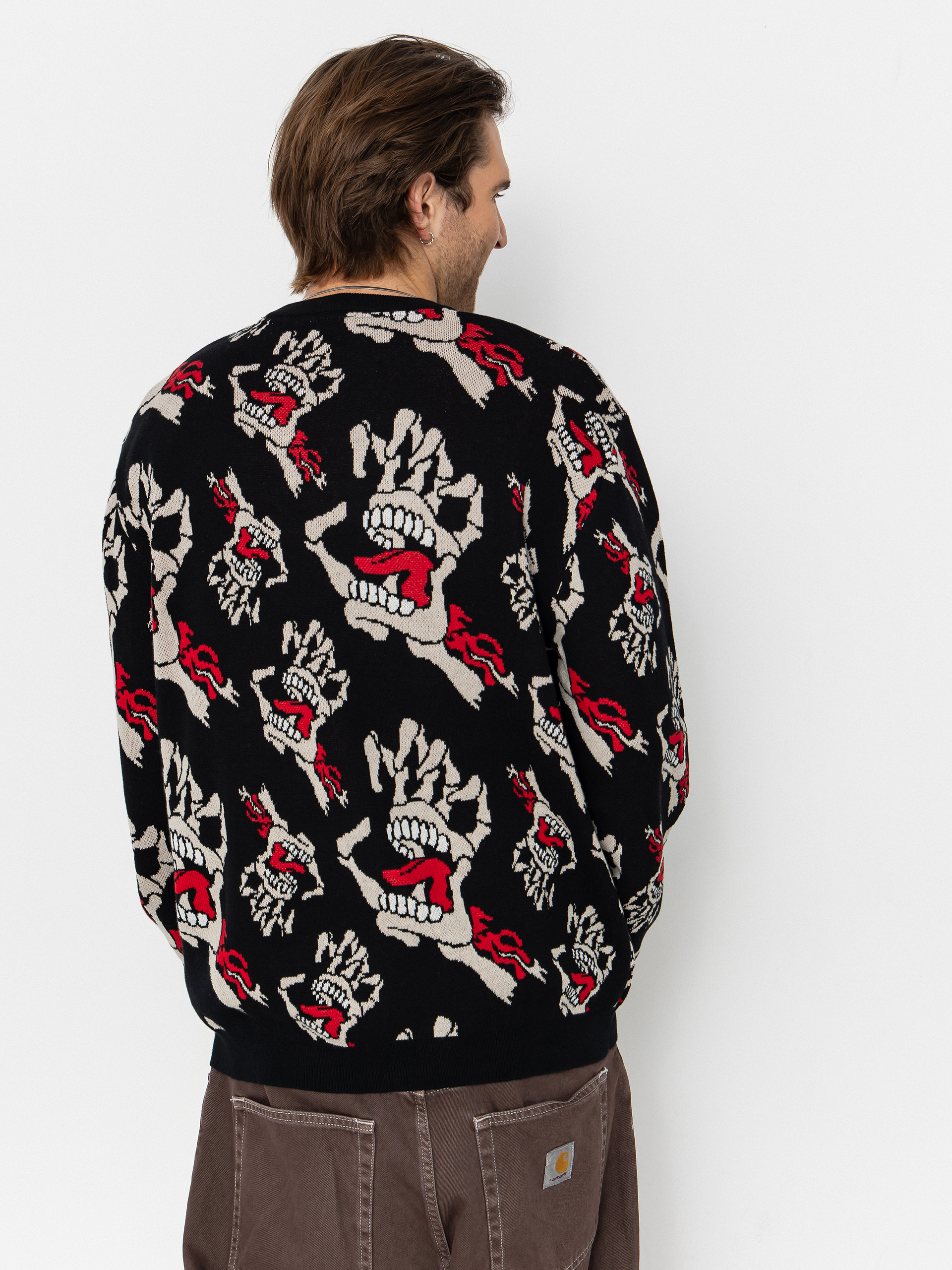 Sveter Santa Cruz Bone Hands All Over (black)