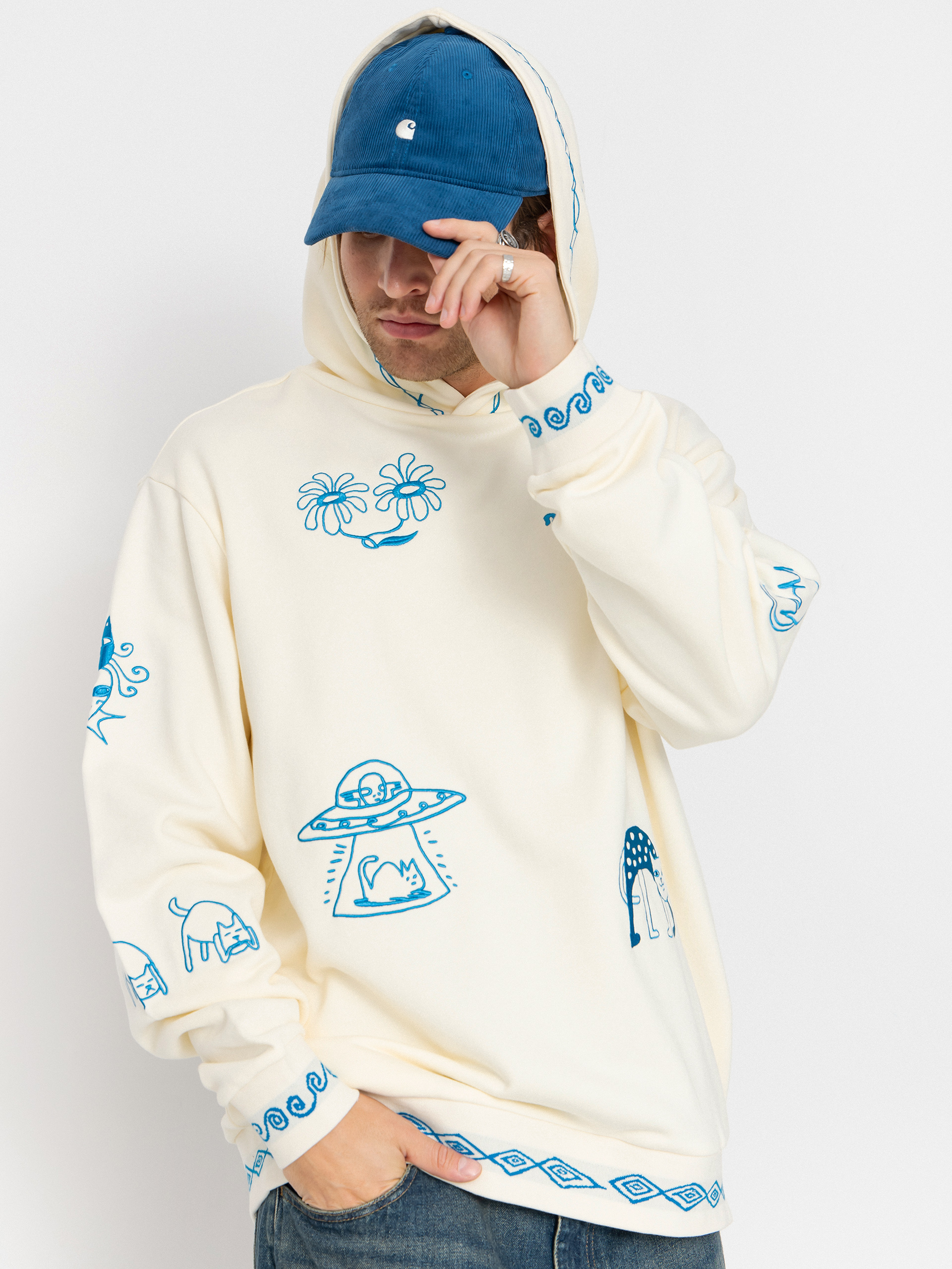 Mikina s kapucňou RipNDip Blonded HD (off white)