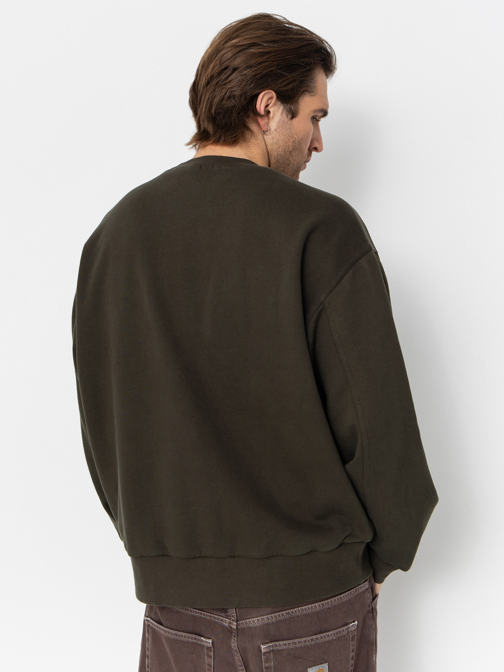 Mikina Carhartt WIP Detroit (olive/stone washed)