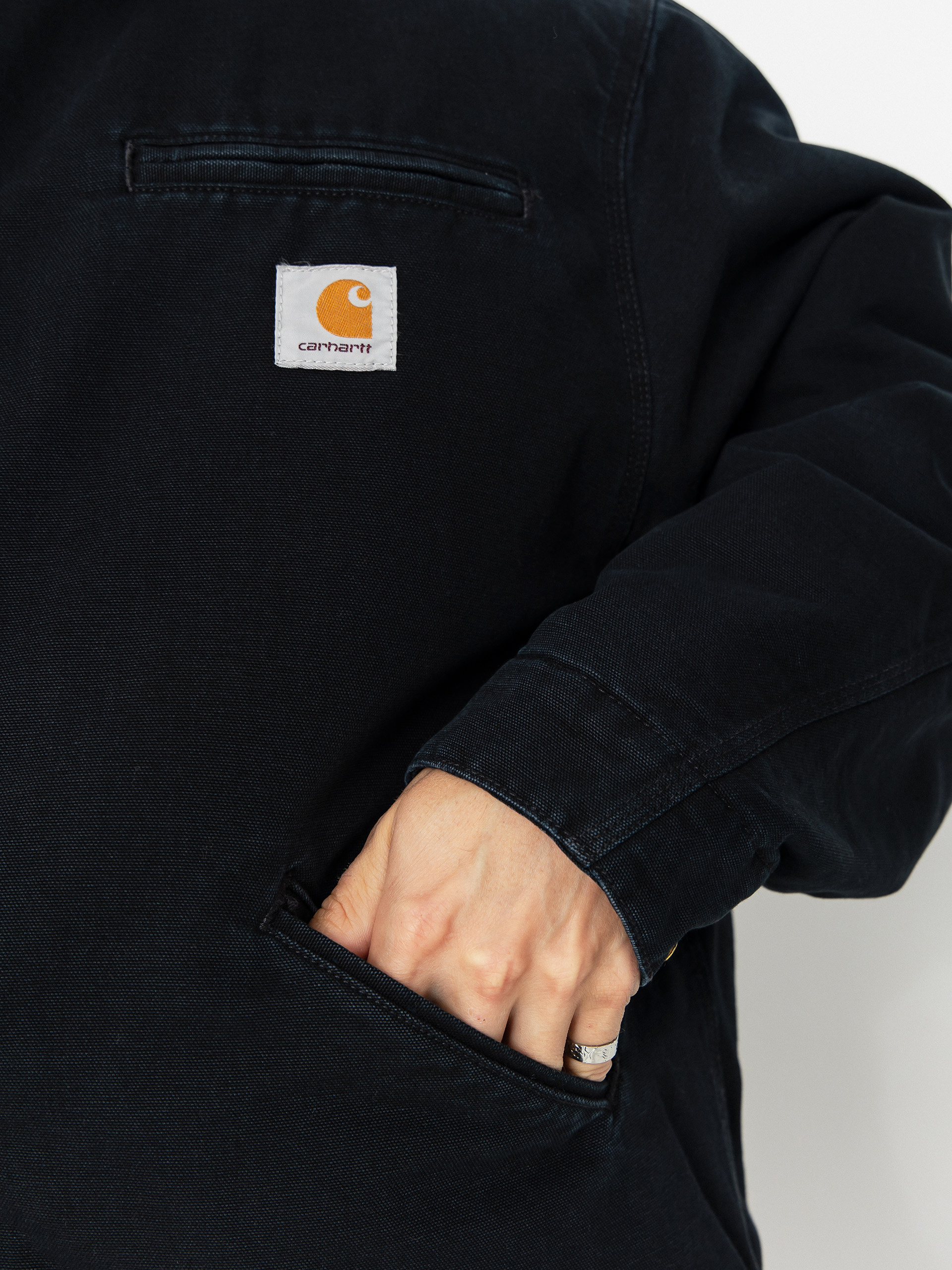 Bunda Carhartt WIP OG Detroit (black/black/stone canvas)