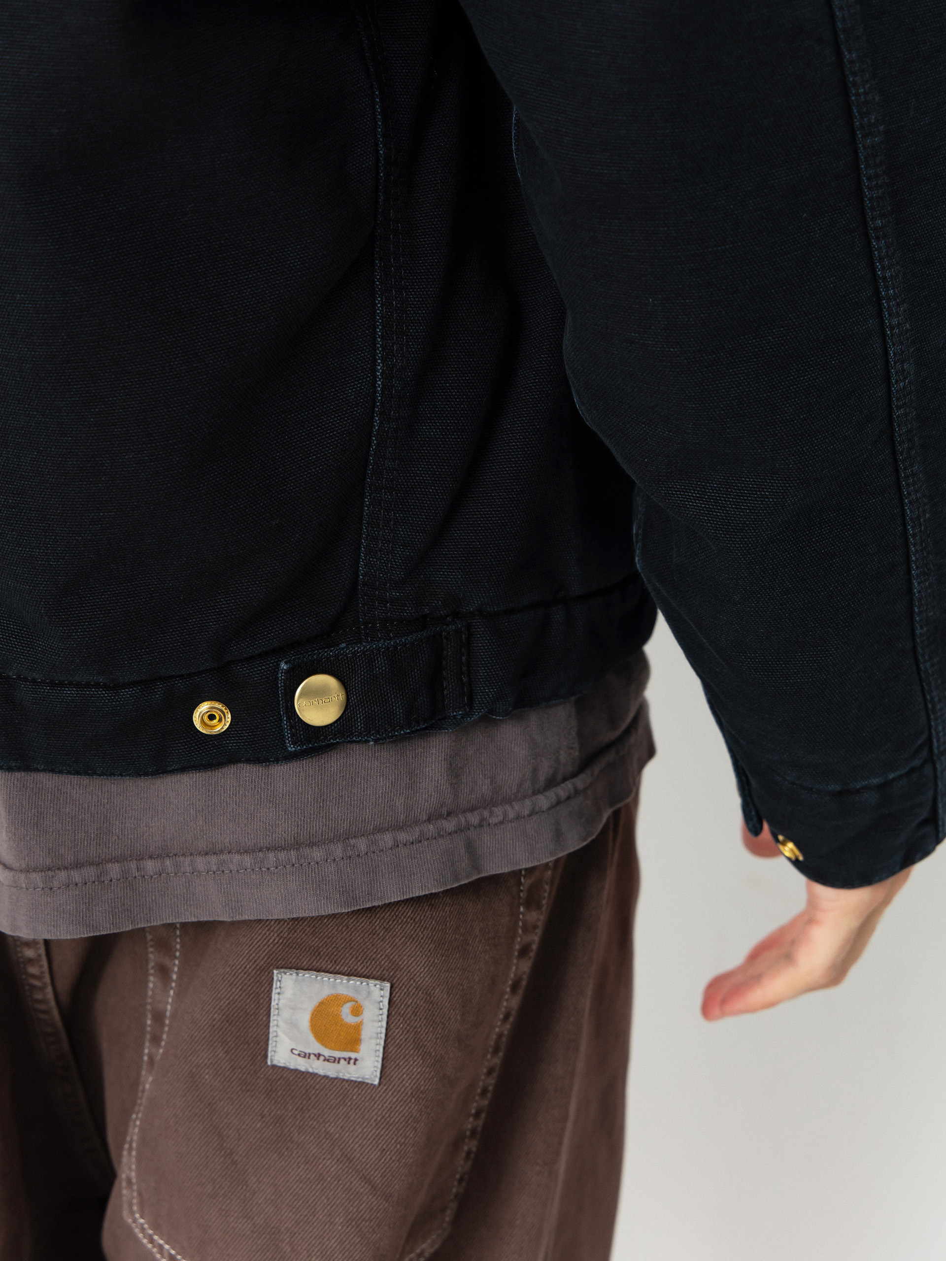 Bunda Carhartt WIP OG Detroit (black/black/stone canvas)