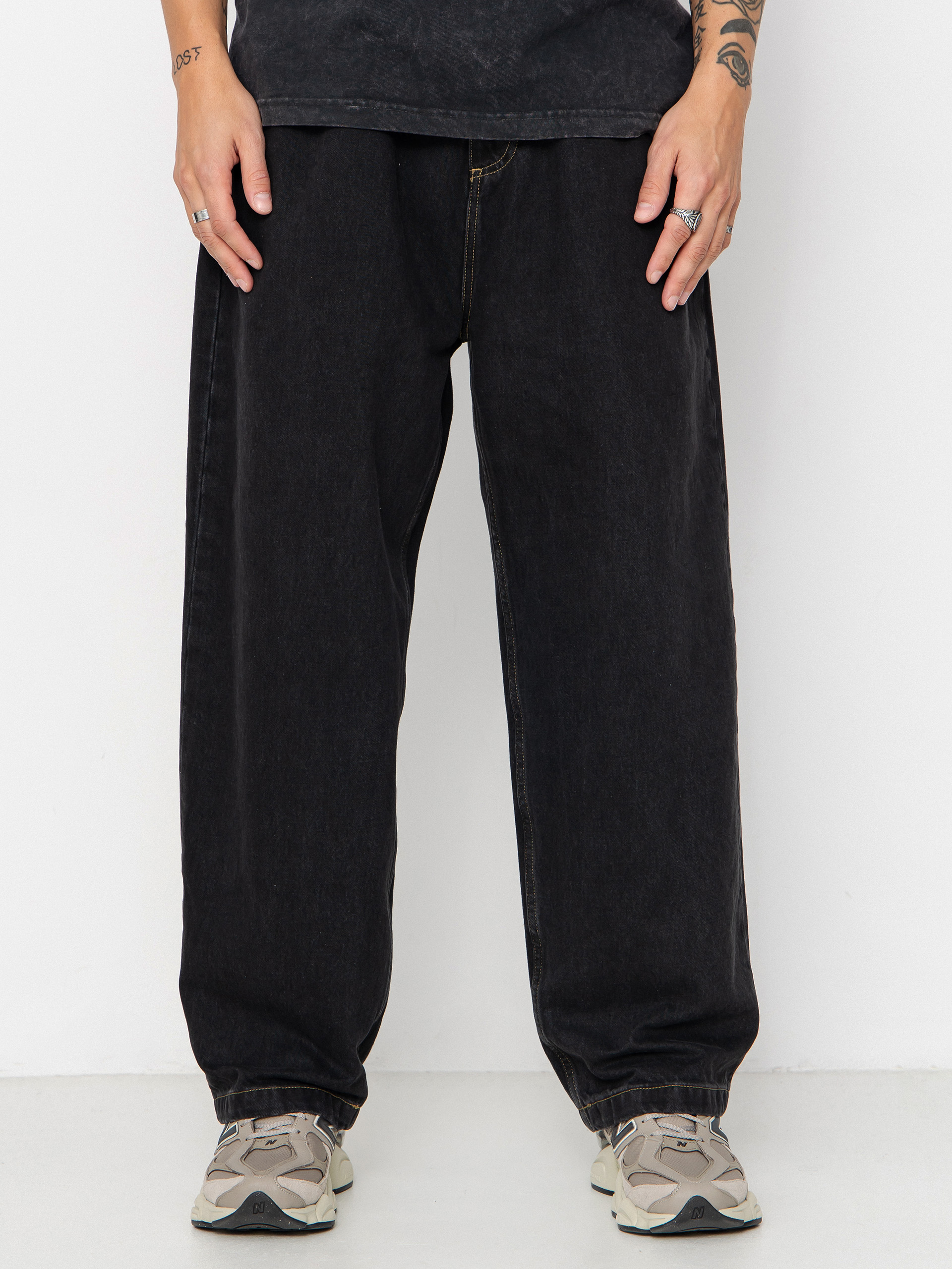 Nohavice Carhartt WIP Brandon (black/stone washed)