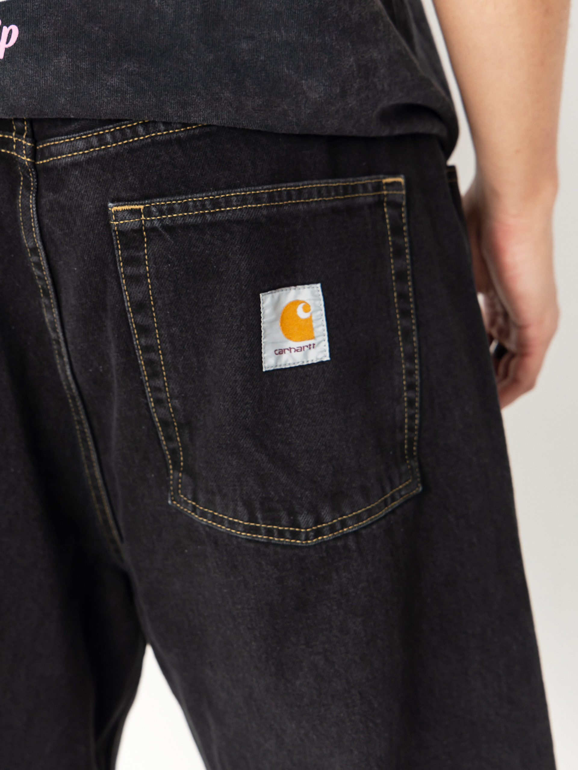 Nohavice Carhartt WIP Brandon (black/stone washed)