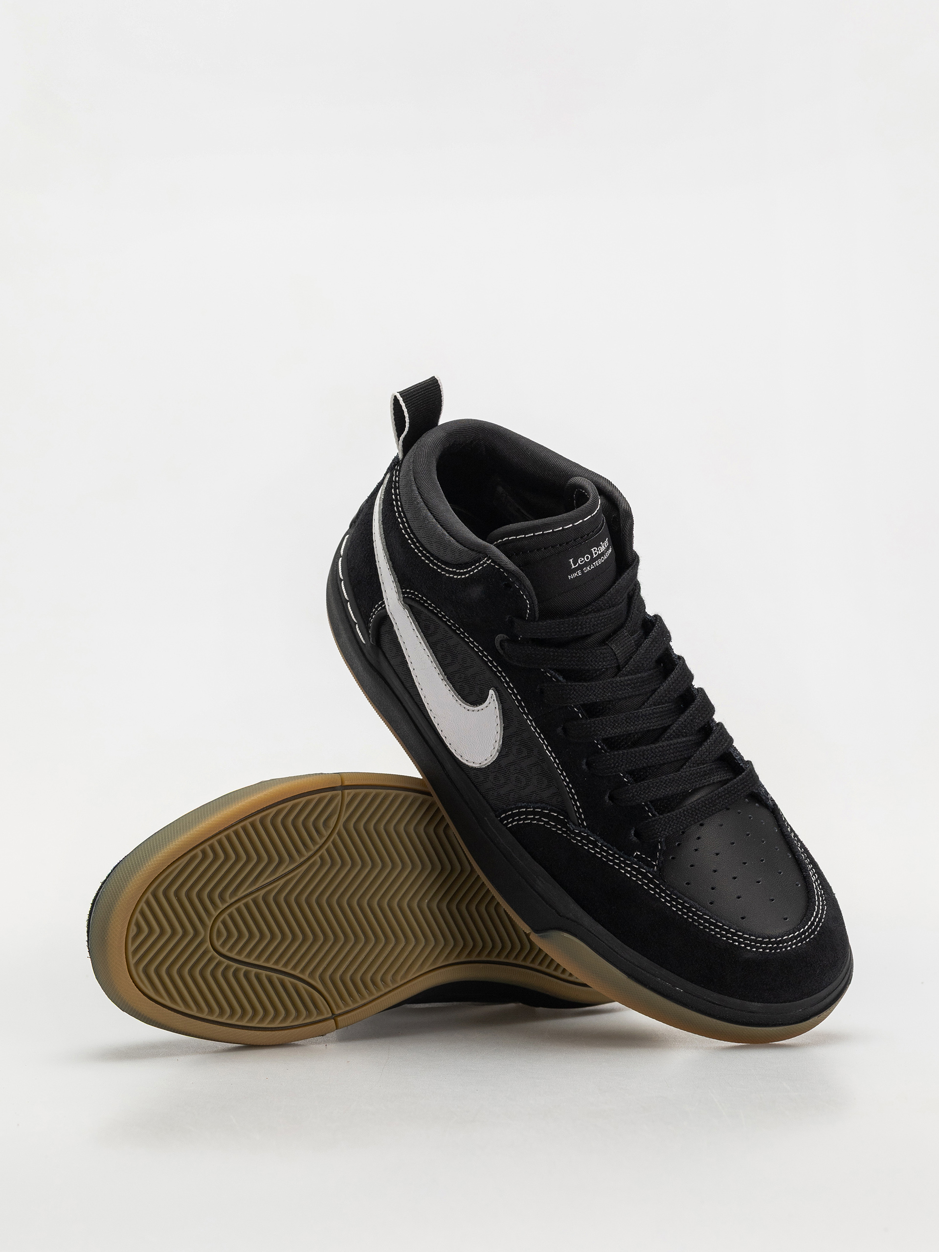 Topánky Nike SB React Leo (black/white black gum light brown)