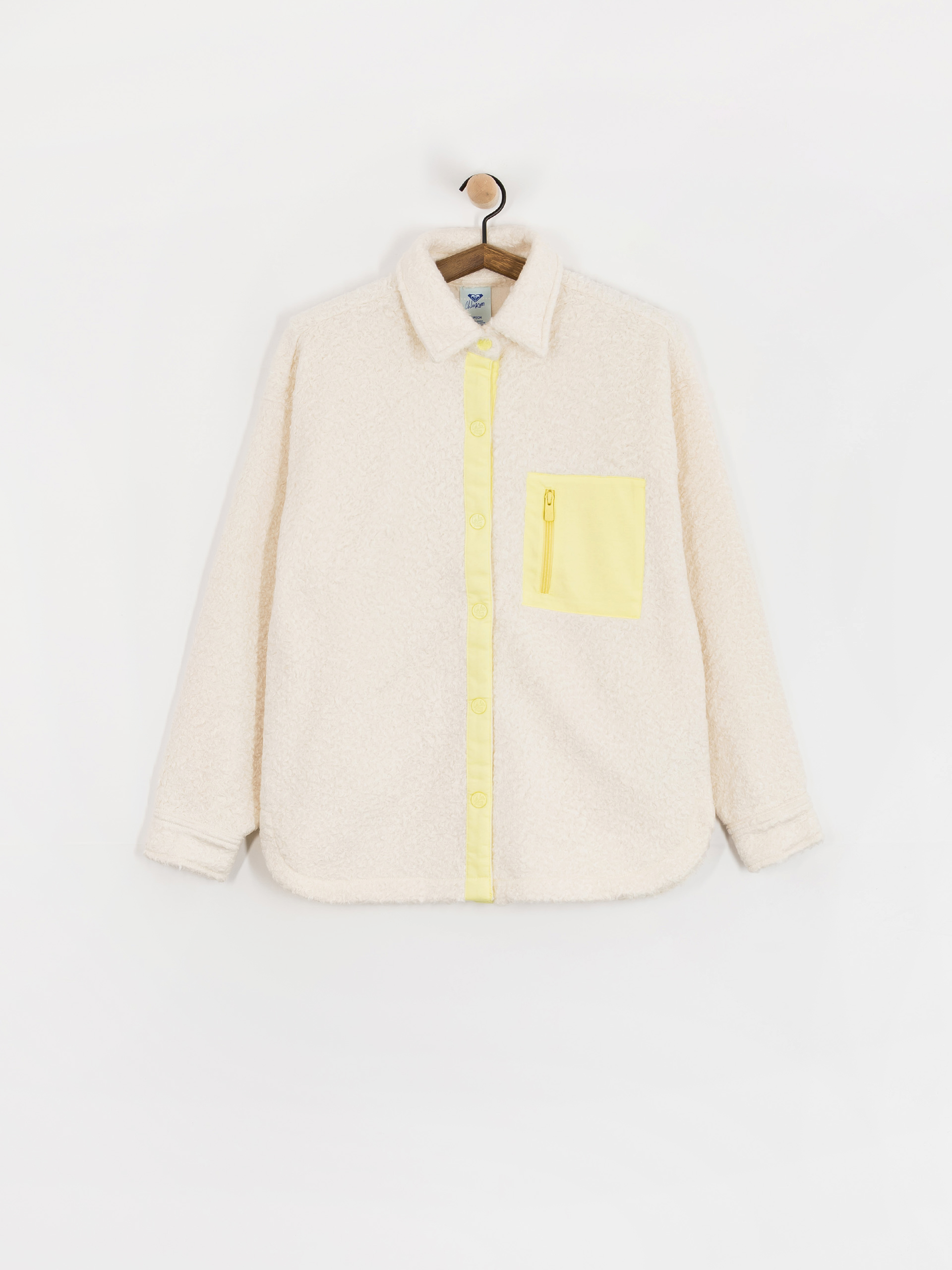 Dámsky Flísová mikina Roxy Chloe Kim Shacket (whisper white)