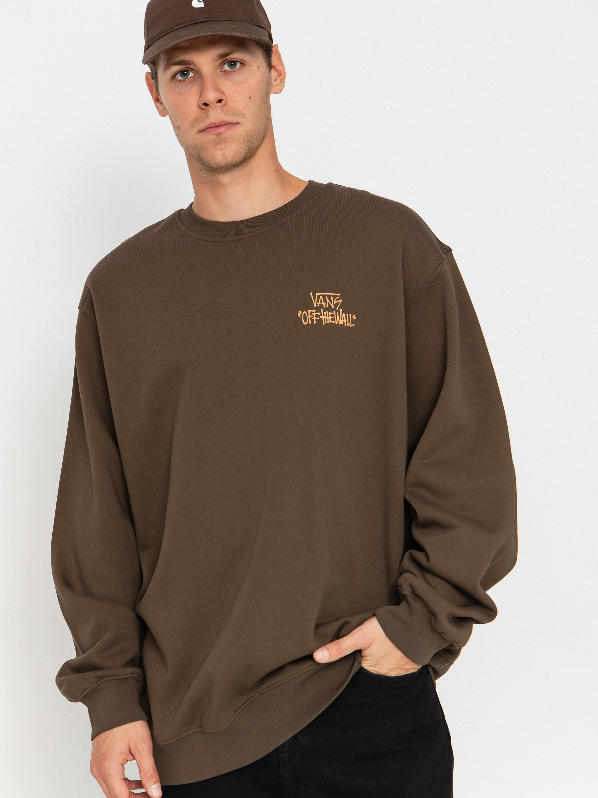 Mikina Vans Stomper Loose Fit Crew (coal brown)