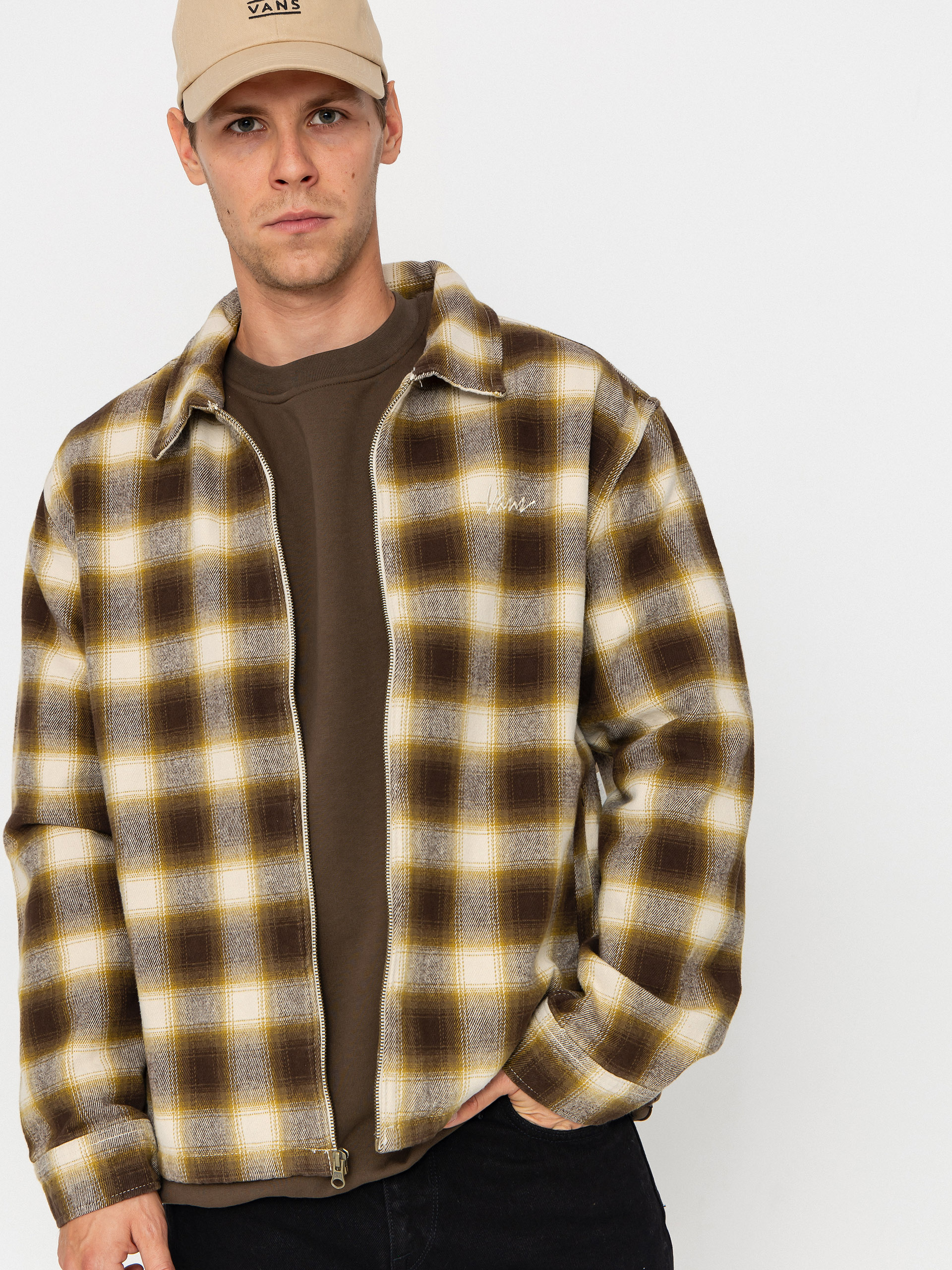 Košeľa Vans Crestmont Plaid Shacket (oatmeal)