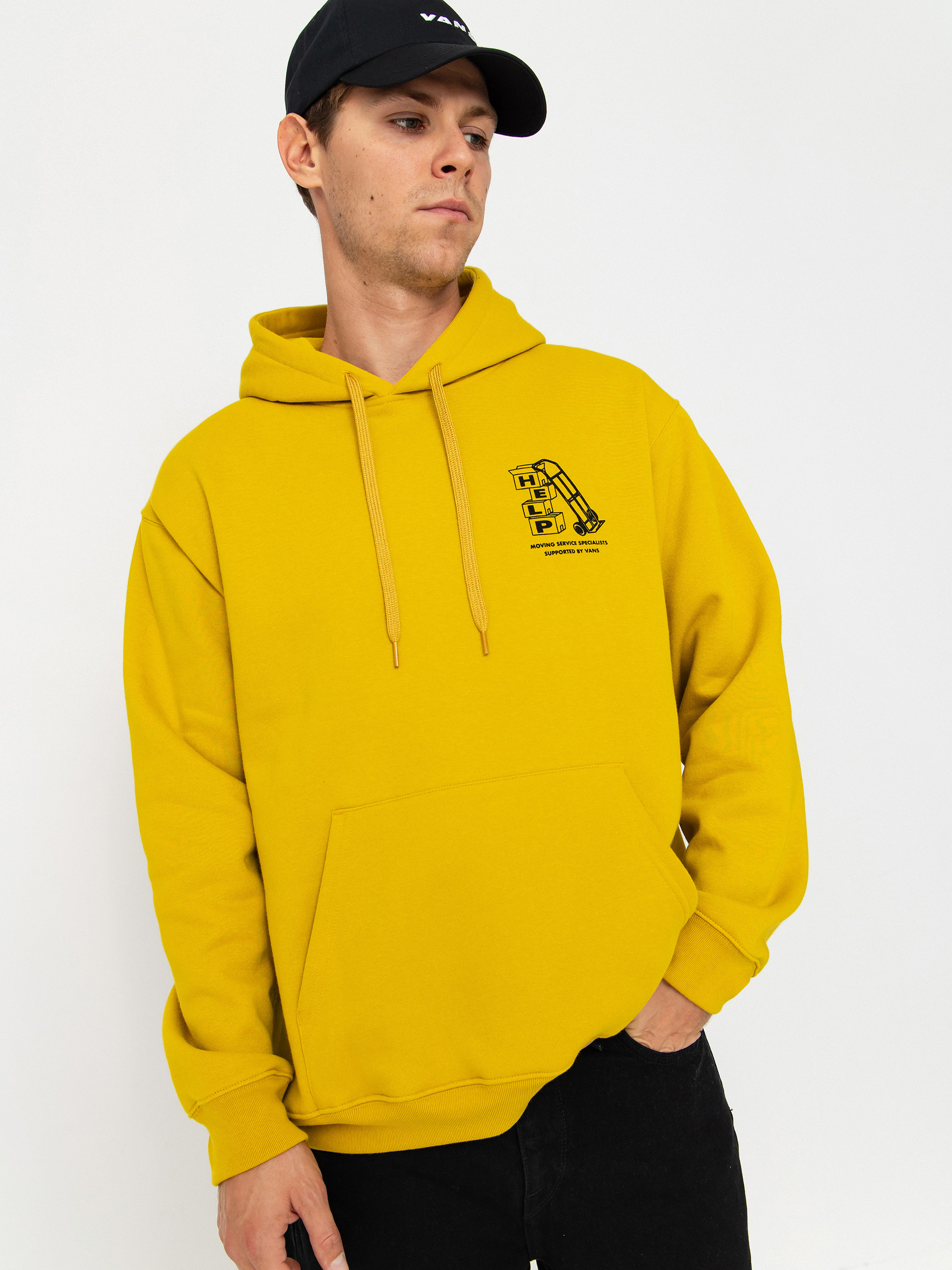 Mikina s kapucňou Vans Moving Co HD (heritage mustard)