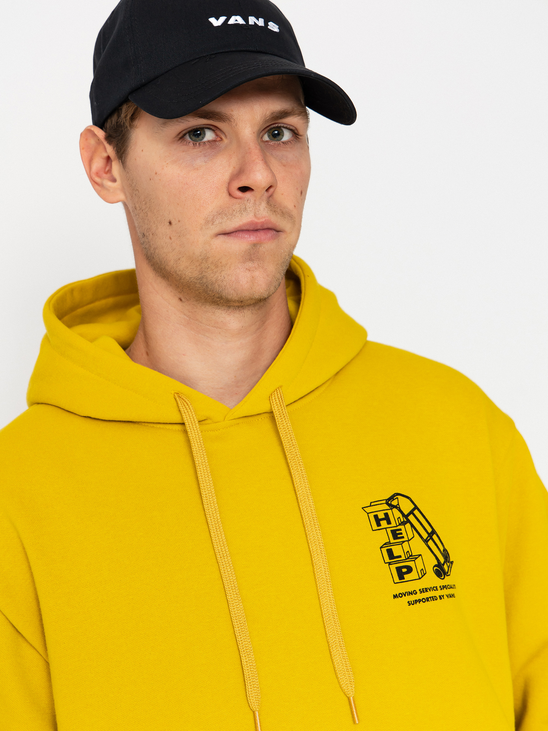 Mikina s kapucňou Vans Moving Co HD (heritage mustard)