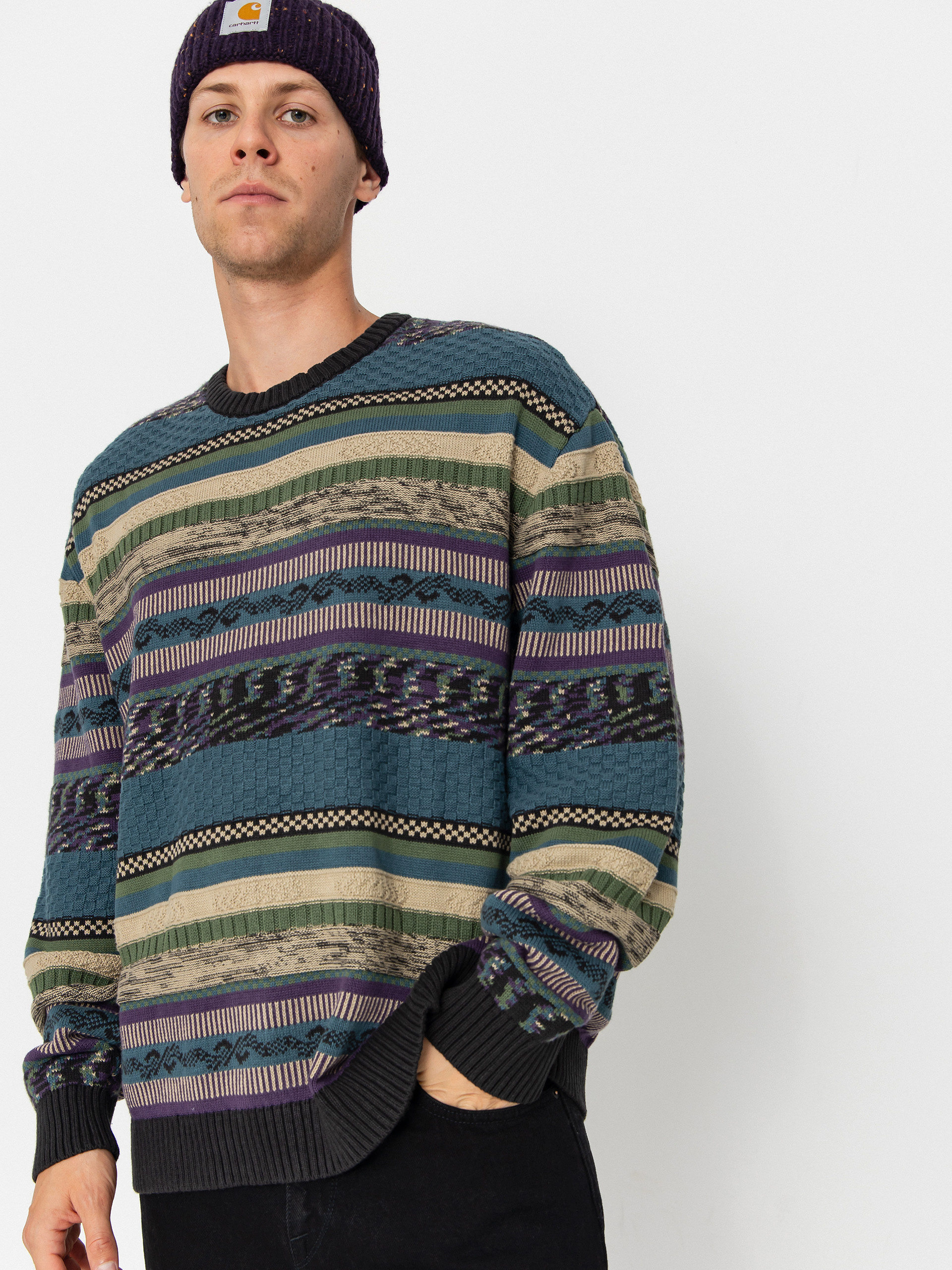 Sveter Vans Boyer Crew Sweater (black/stargazer)