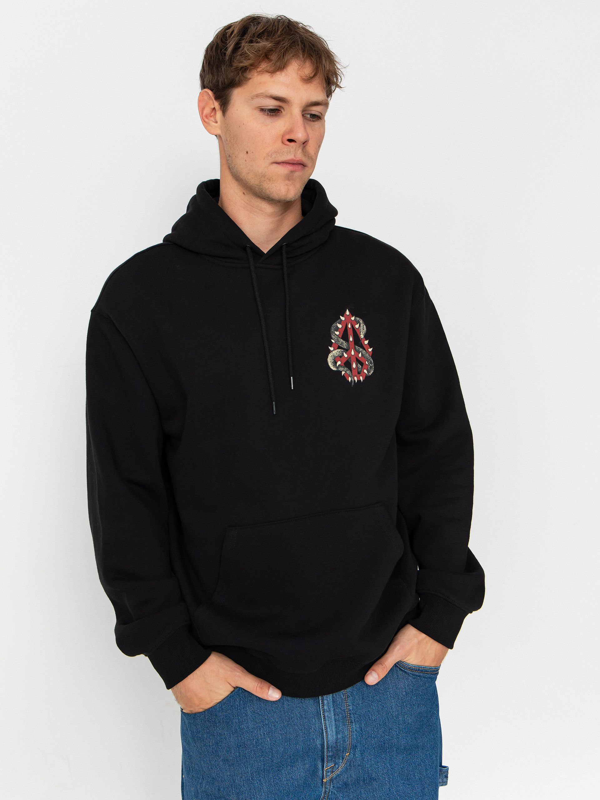 Mikina s kapucňou Volcom Watanite HD (black)