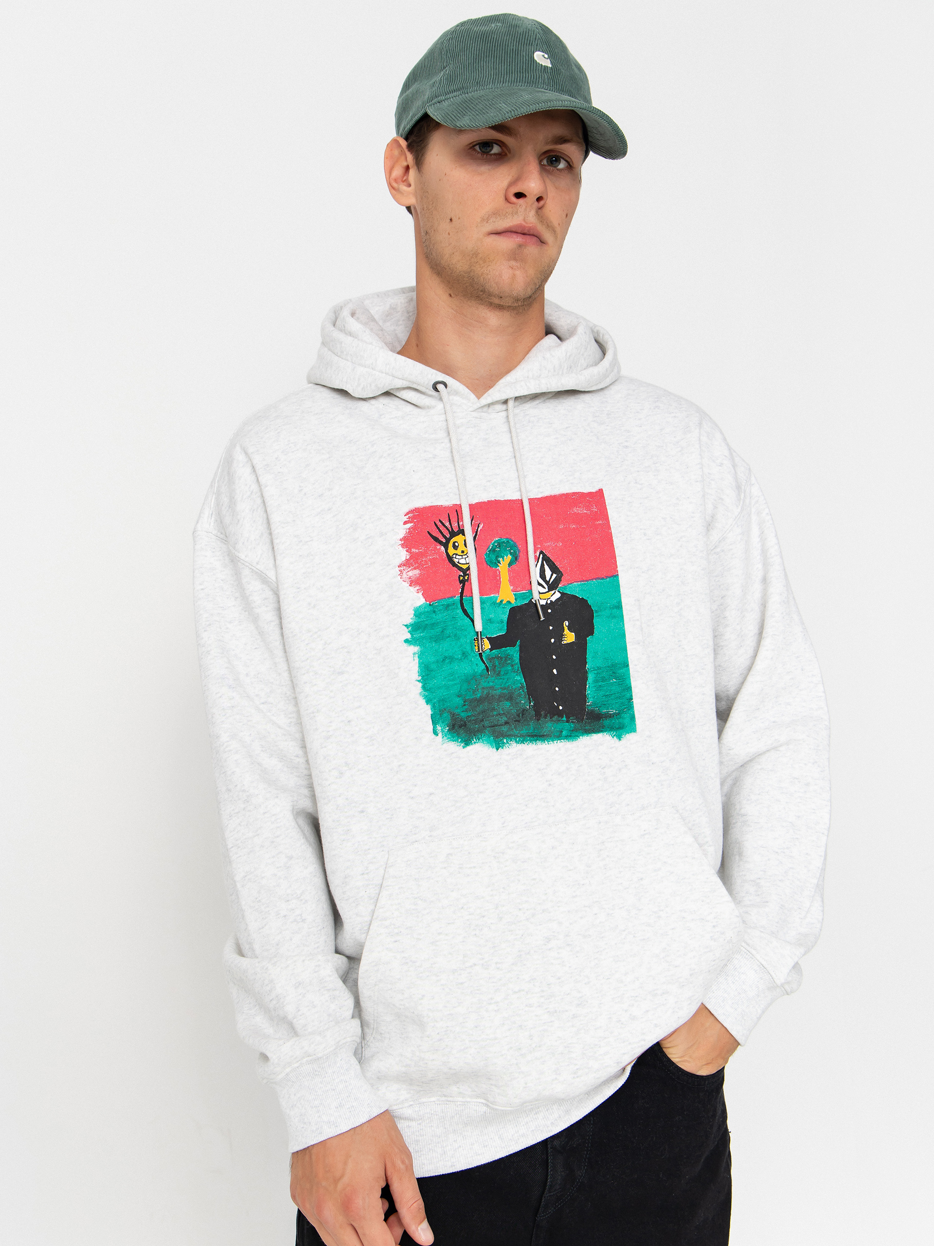 Mikina s kapucňou Volcom Issam HD (bone heather)