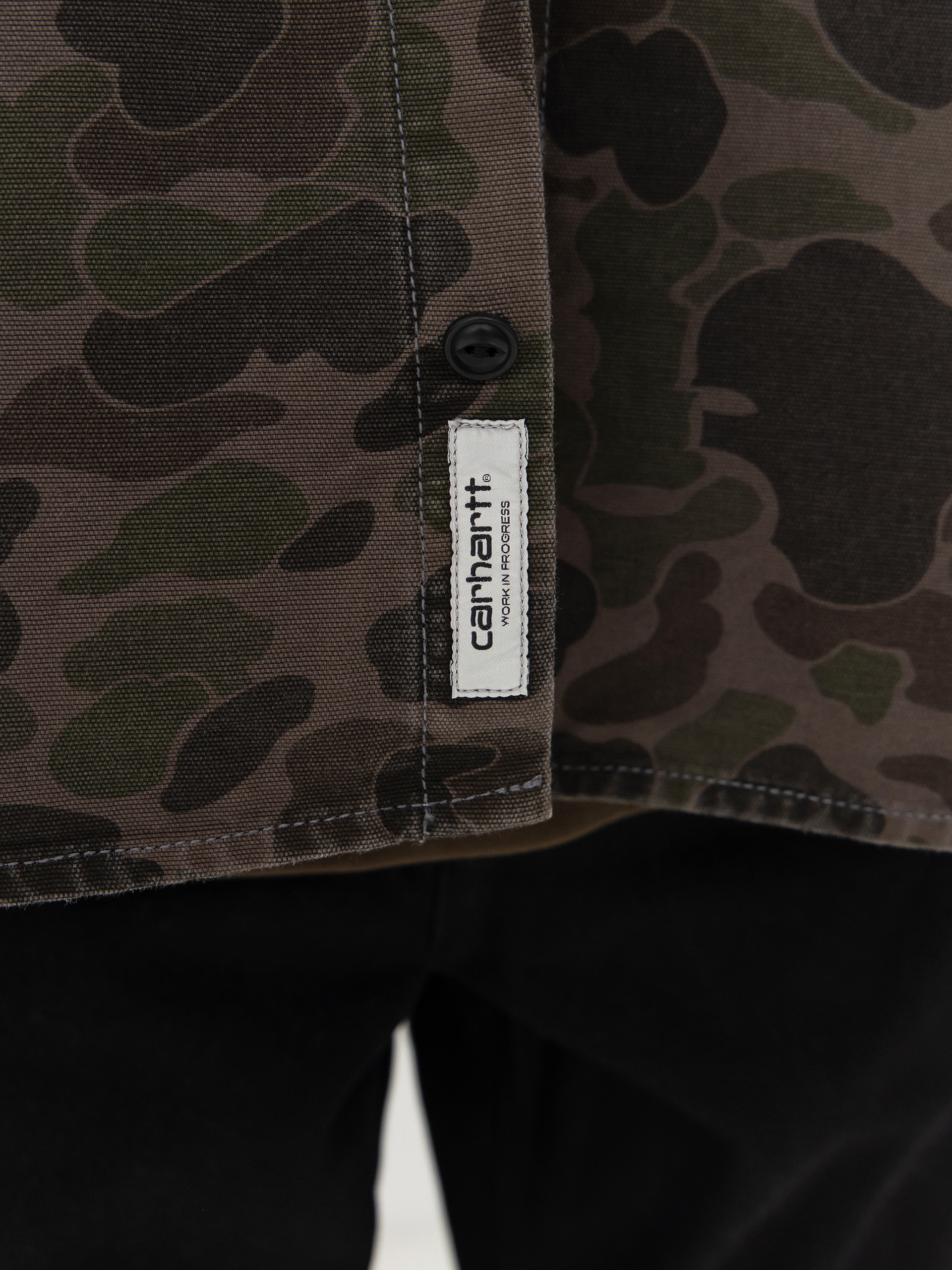 Košeľa Carhartt WIP Duck (camo duck/green/porphyry/garment dyed)