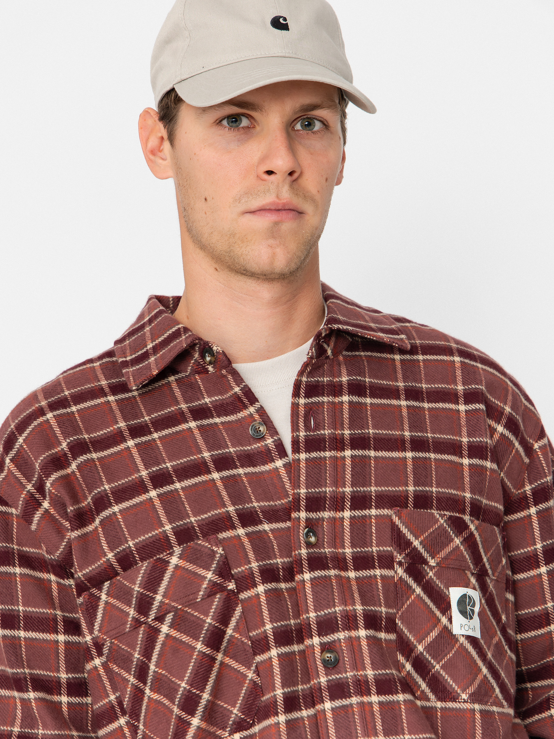 Košeľa Polar Skate Mike Flannel (oxblood check)