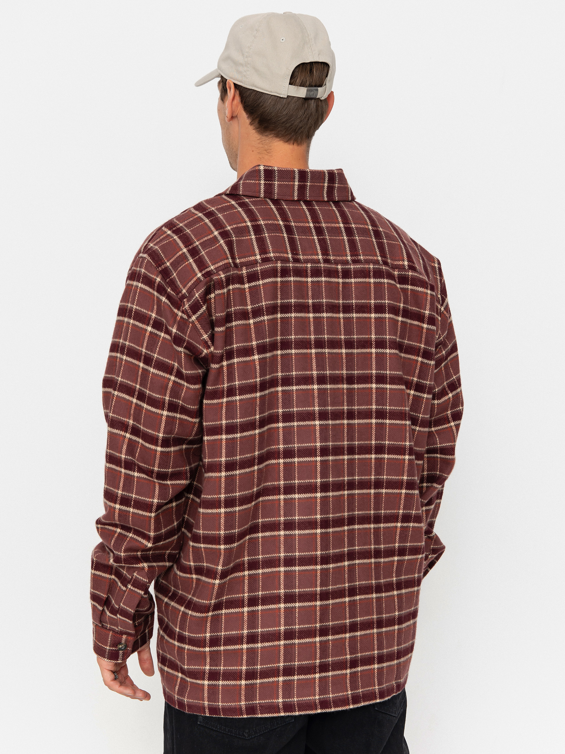 Košeľa Polar Skate Mike Flannel (oxblood check)