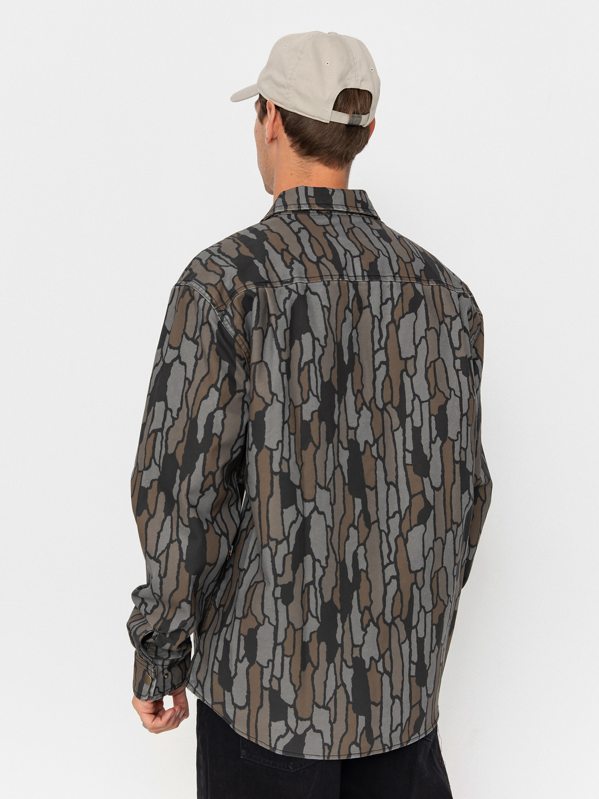 Košeľa Brixton Builders Stretch Overshirt (bark camo)
