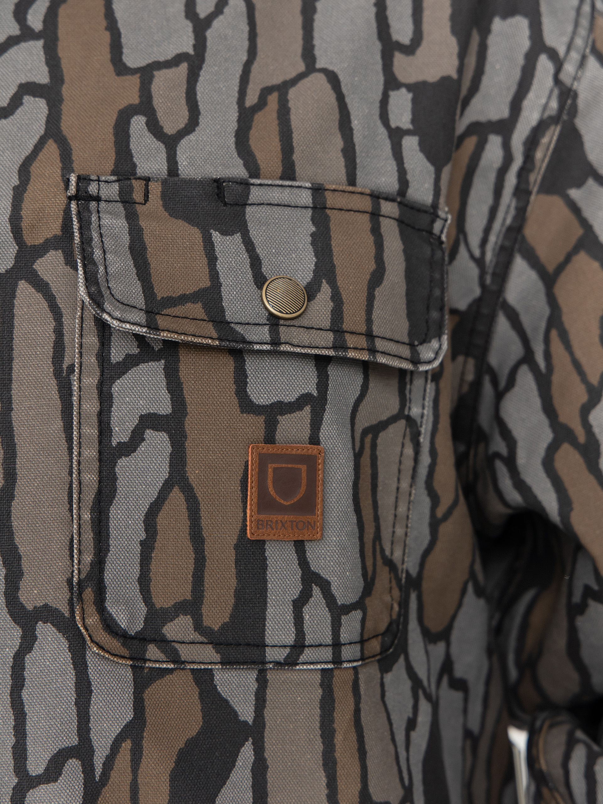 Košeľa Brixton Builders Stretch Overshirt (bark camo)