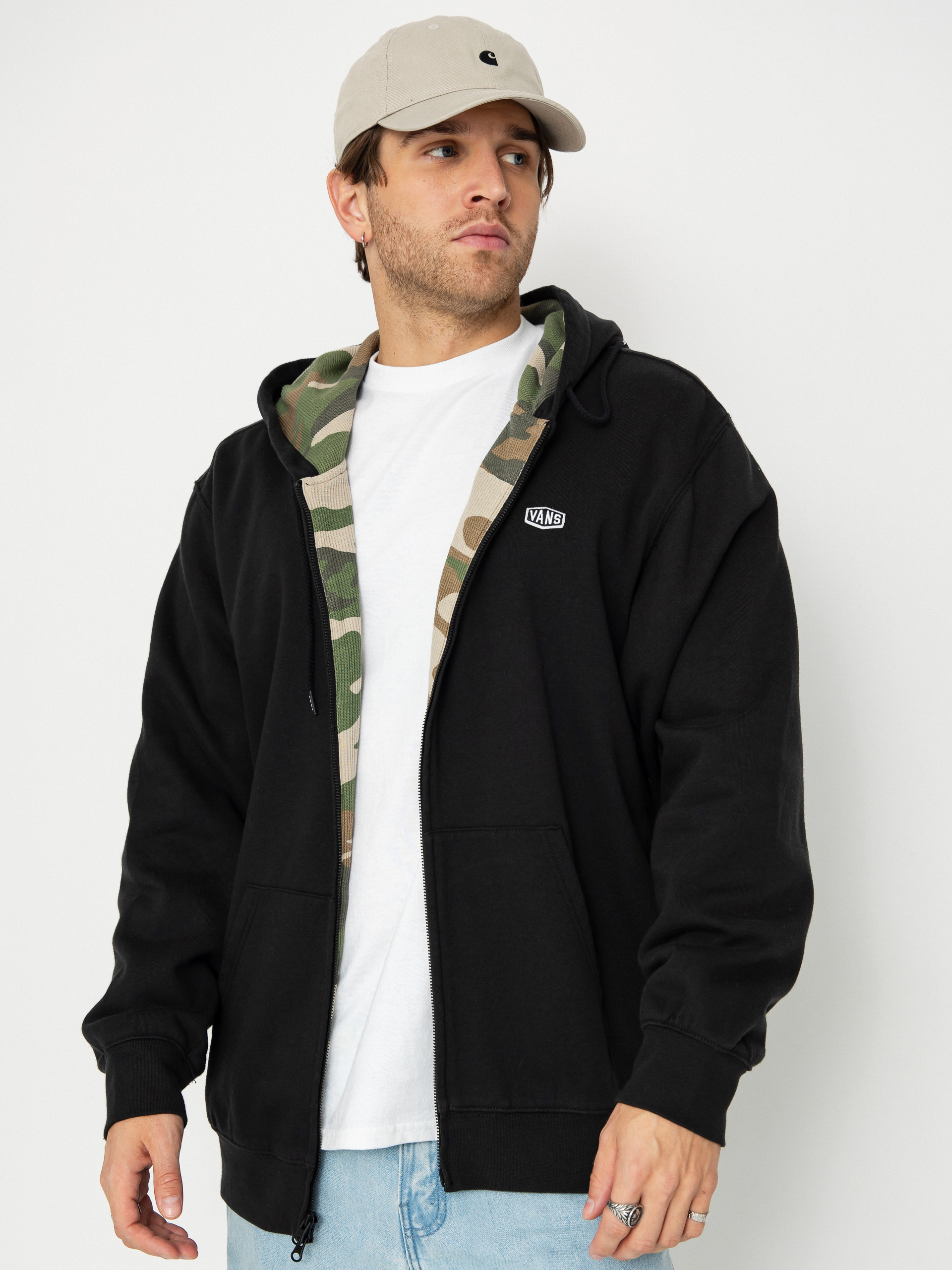 Mikina s kapucňou Vans Dover Thermal Lined Full Zip (black)