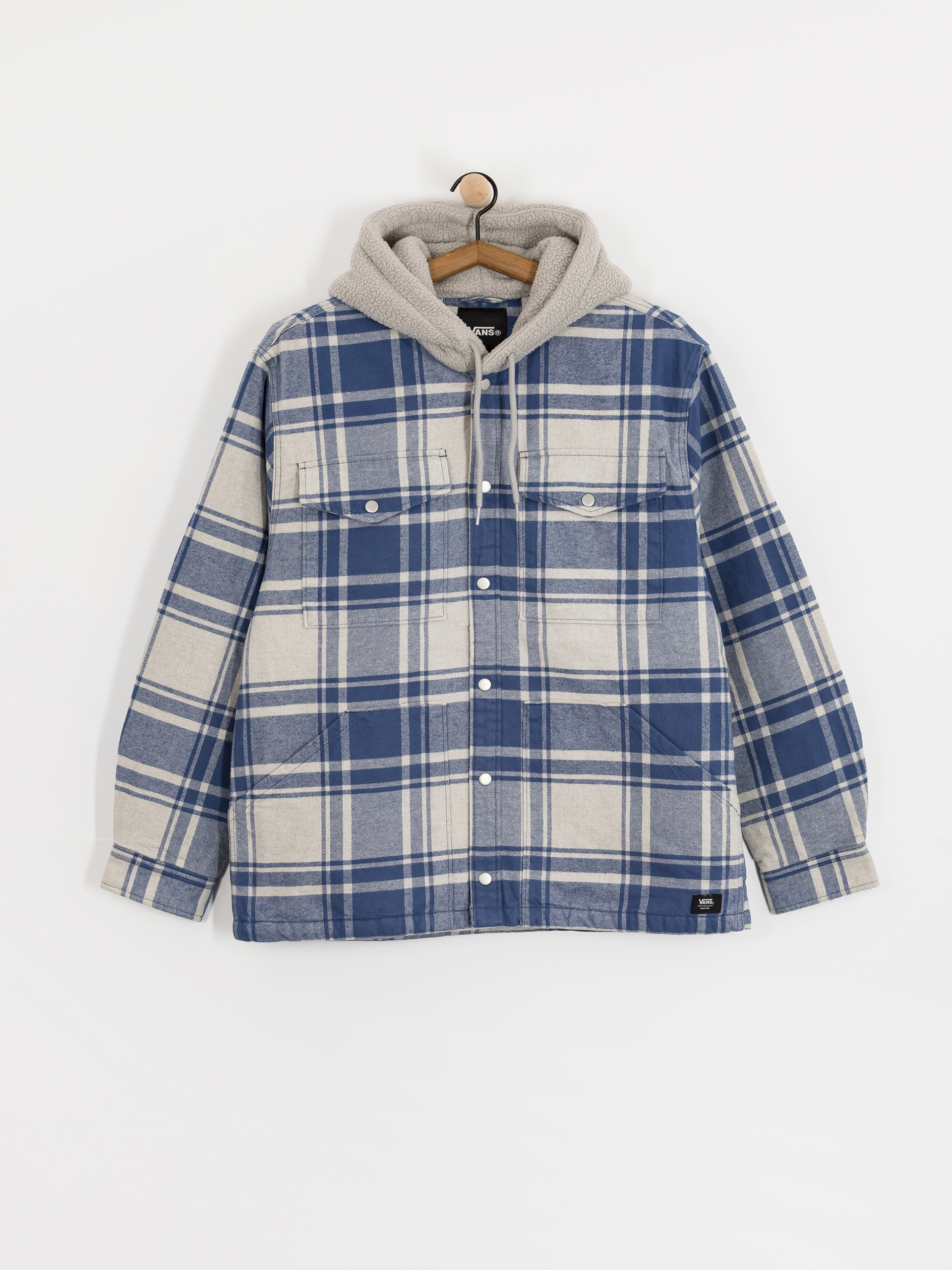 Košeľa Vans Piedmont Hooded Plaid Shacket (oatmeal heather/truenvy)