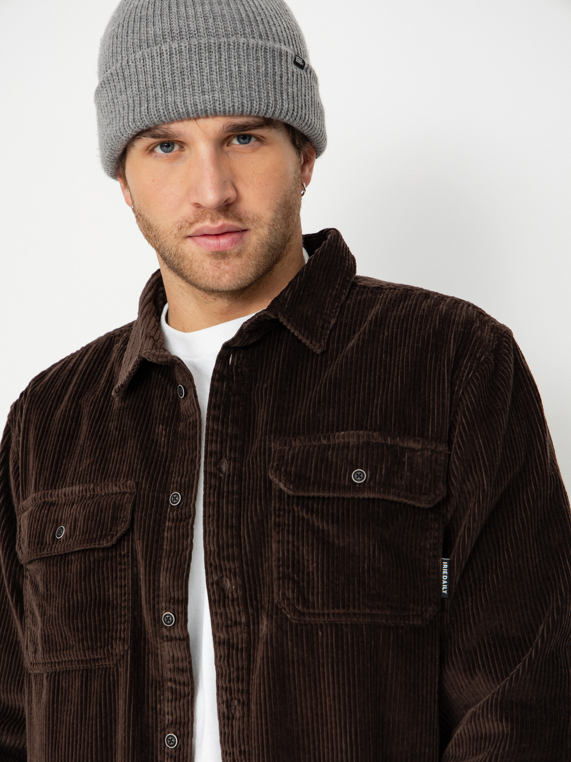 Košeľa Iriedaily Bubble Cord (dark coffee)