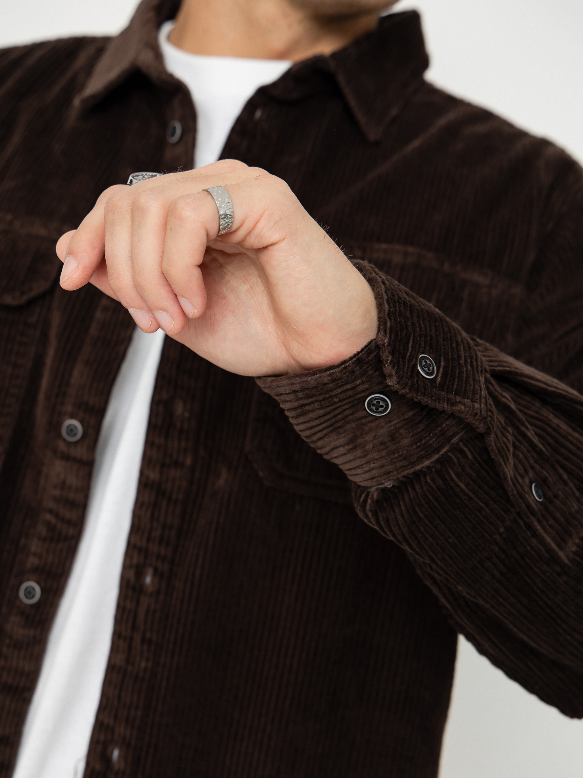 Košeľa Iriedaily Bubble Cord (dark coffee)