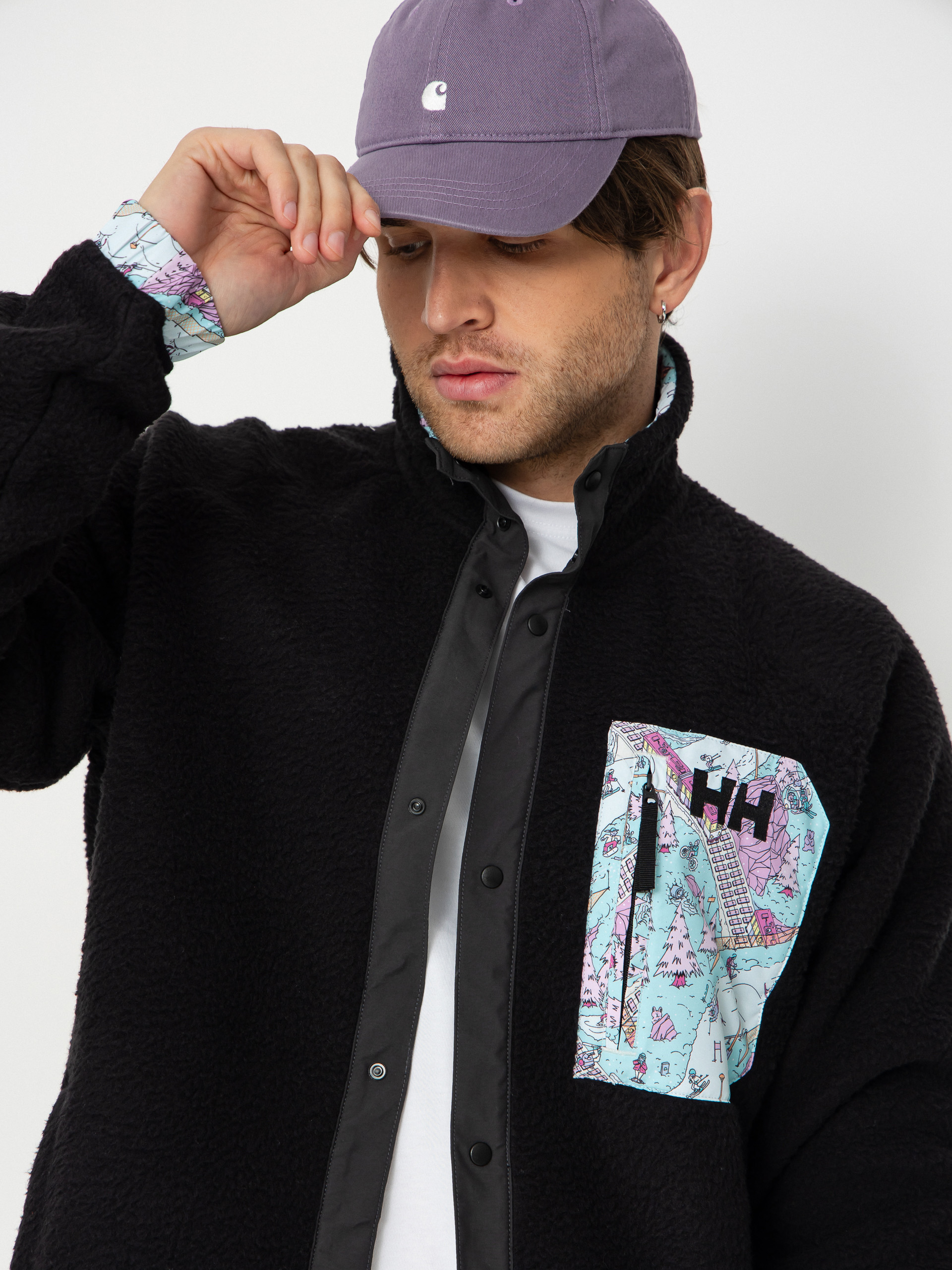 Pánsky Flísová mikina Helly Hansen Panorama Pile Snap (black oslo aop)