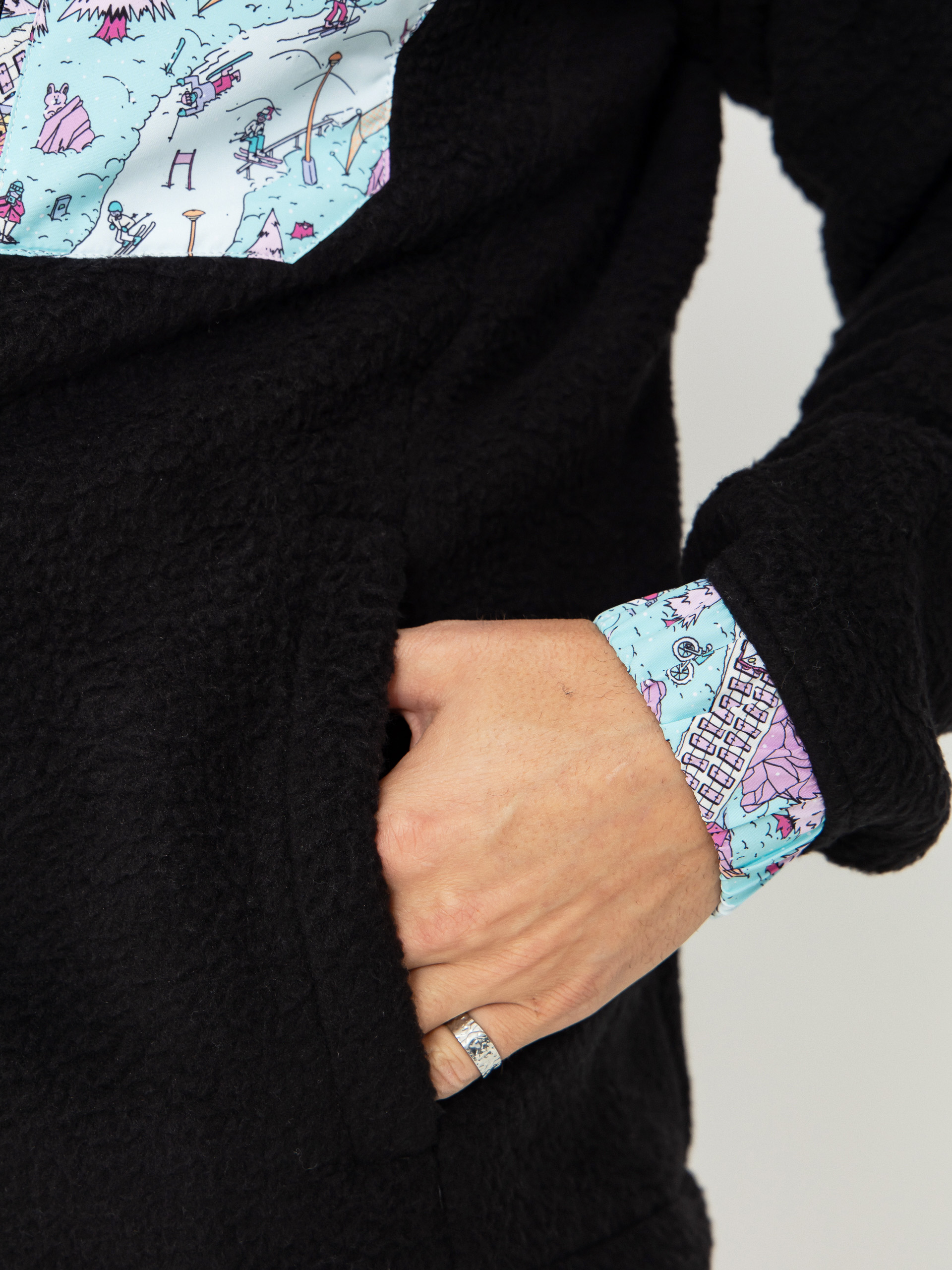 Pánsky Flísová mikina Helly Hansen Panorama Pile Snap (black oslo aop)