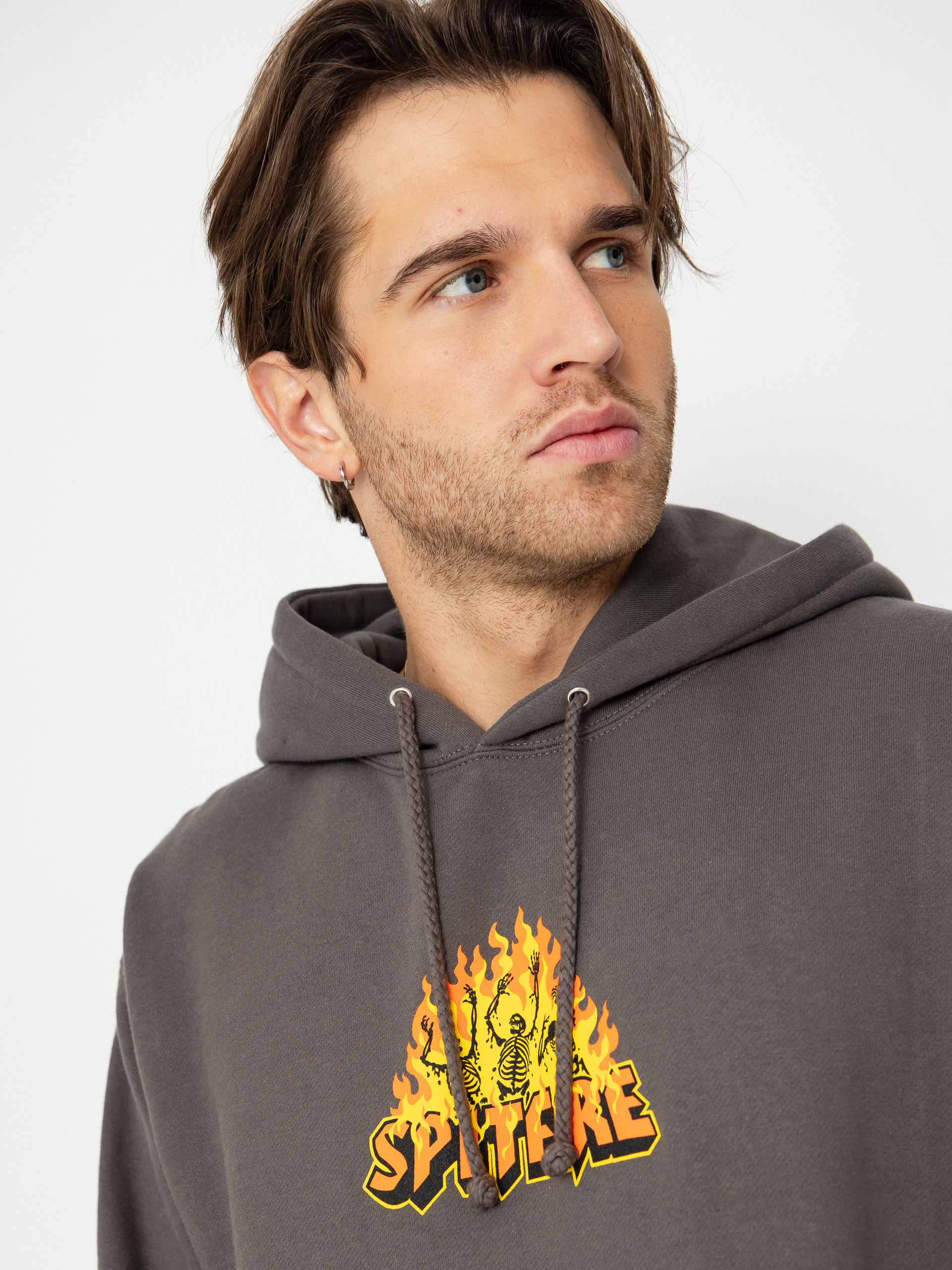 Mikina Spitfire Hellfire (charcoal solid w/multi color print)