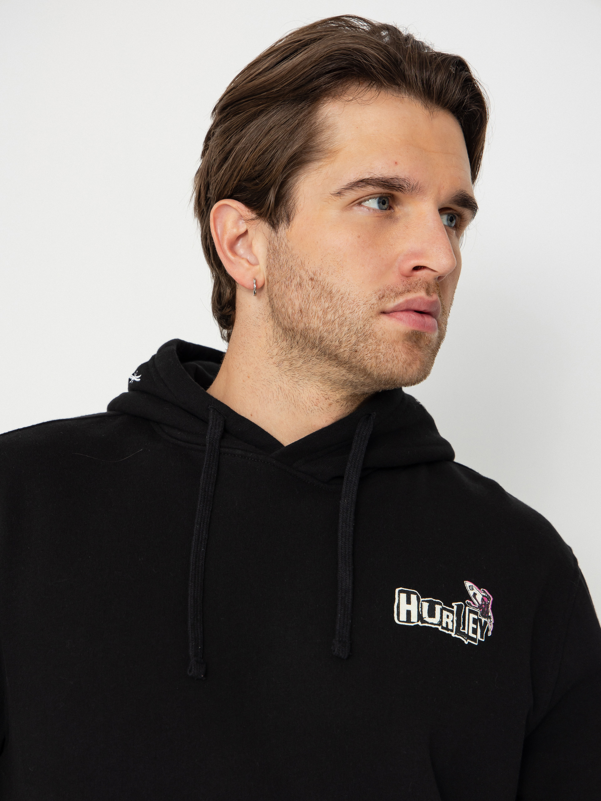 Mikina s kapucňou Hurley Wave Anarchy HD (black)