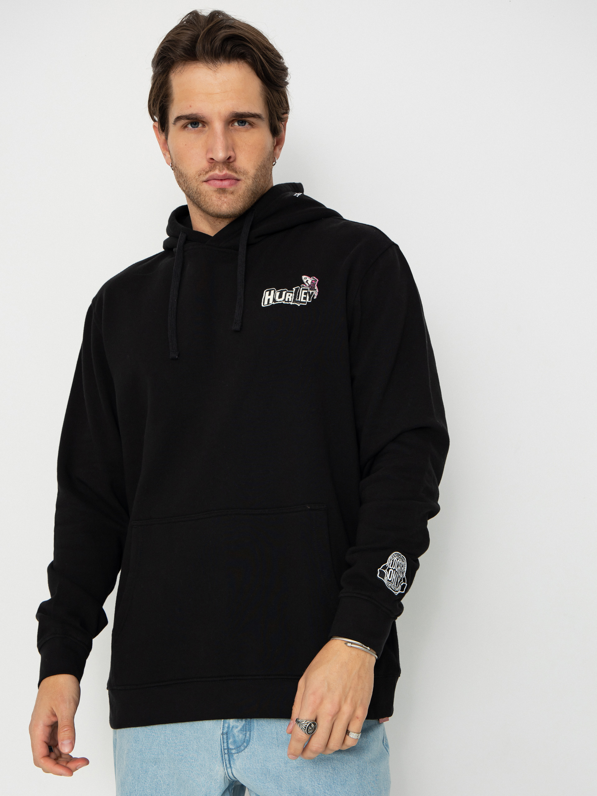 Mikina s kapucňou Hurley Wave Anarchy HD (black)