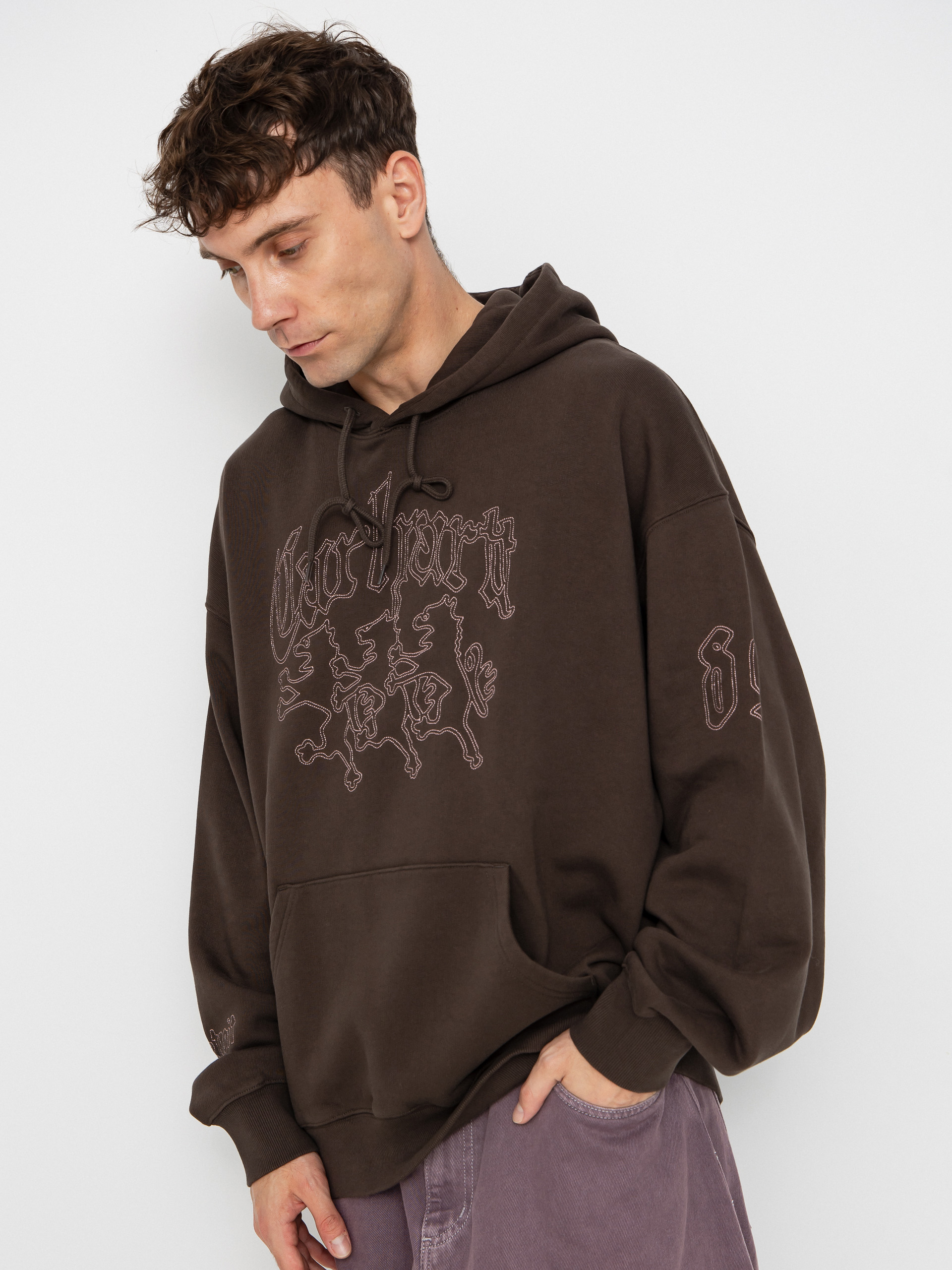 Mikina s kapucňou Carhartt WIP Hackwork HD (vitola/glassy pink)