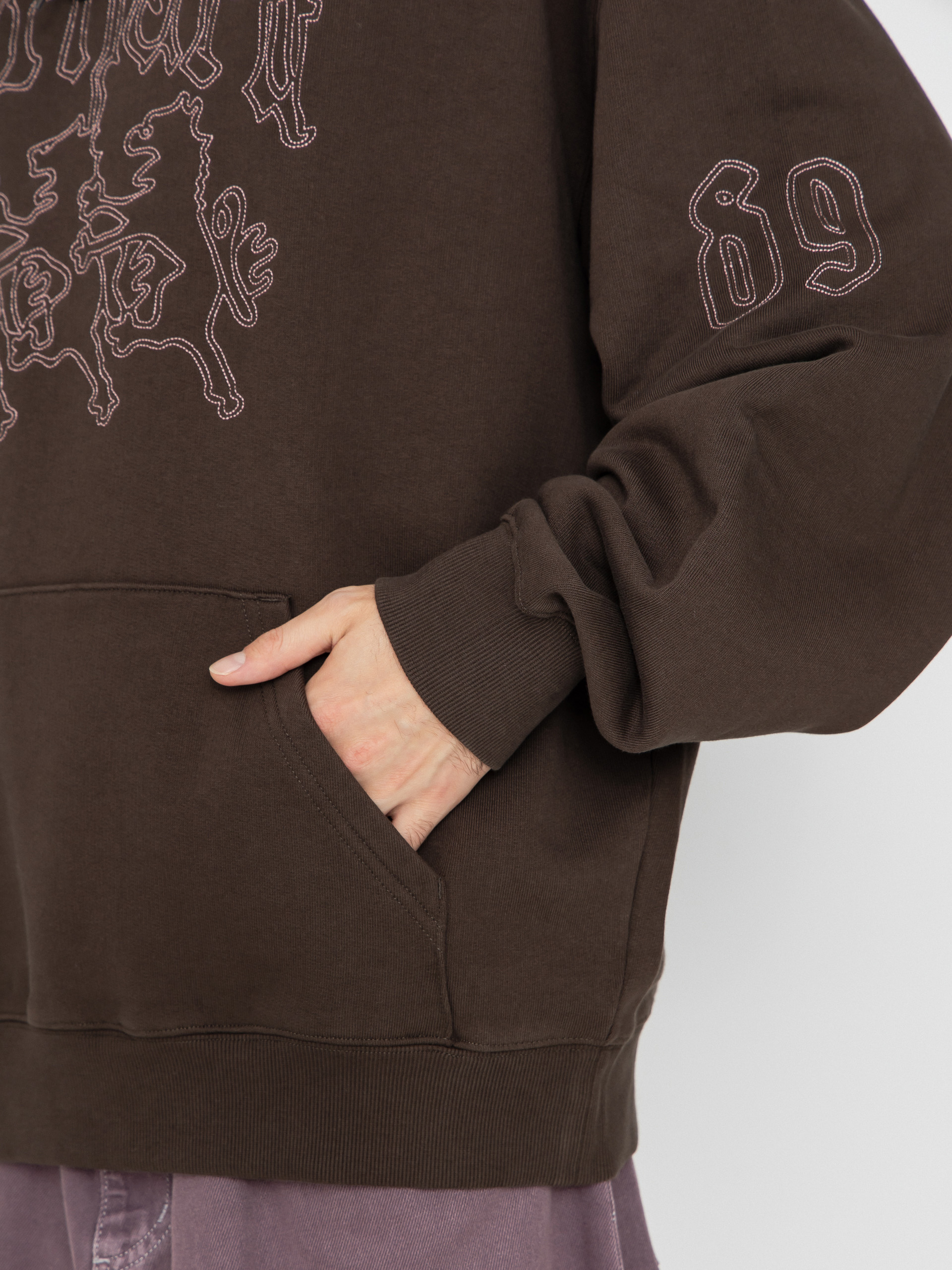 Mikina s kapucňou Carhartt WIP Hackwork HD (vitola/glassy pink)