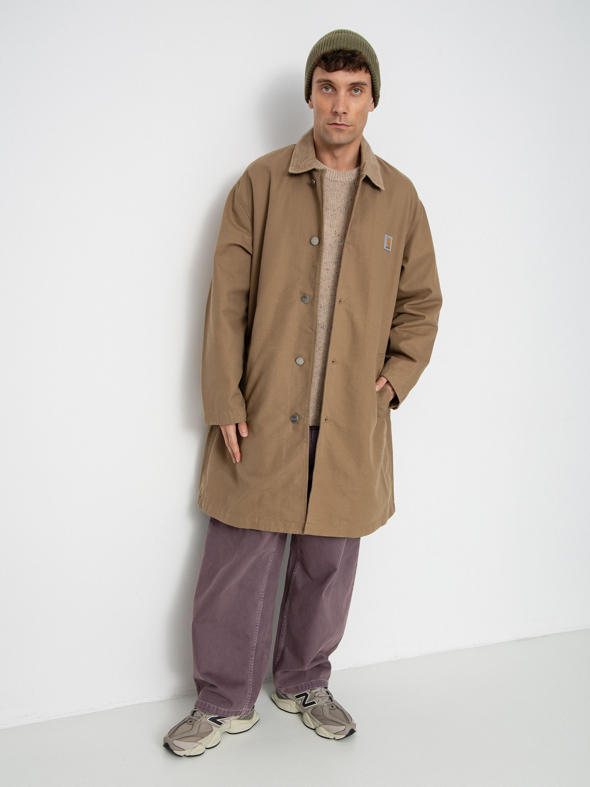 Kabát Carhartt WIP Webster Coat - béžová (leather/leather/rinsed)