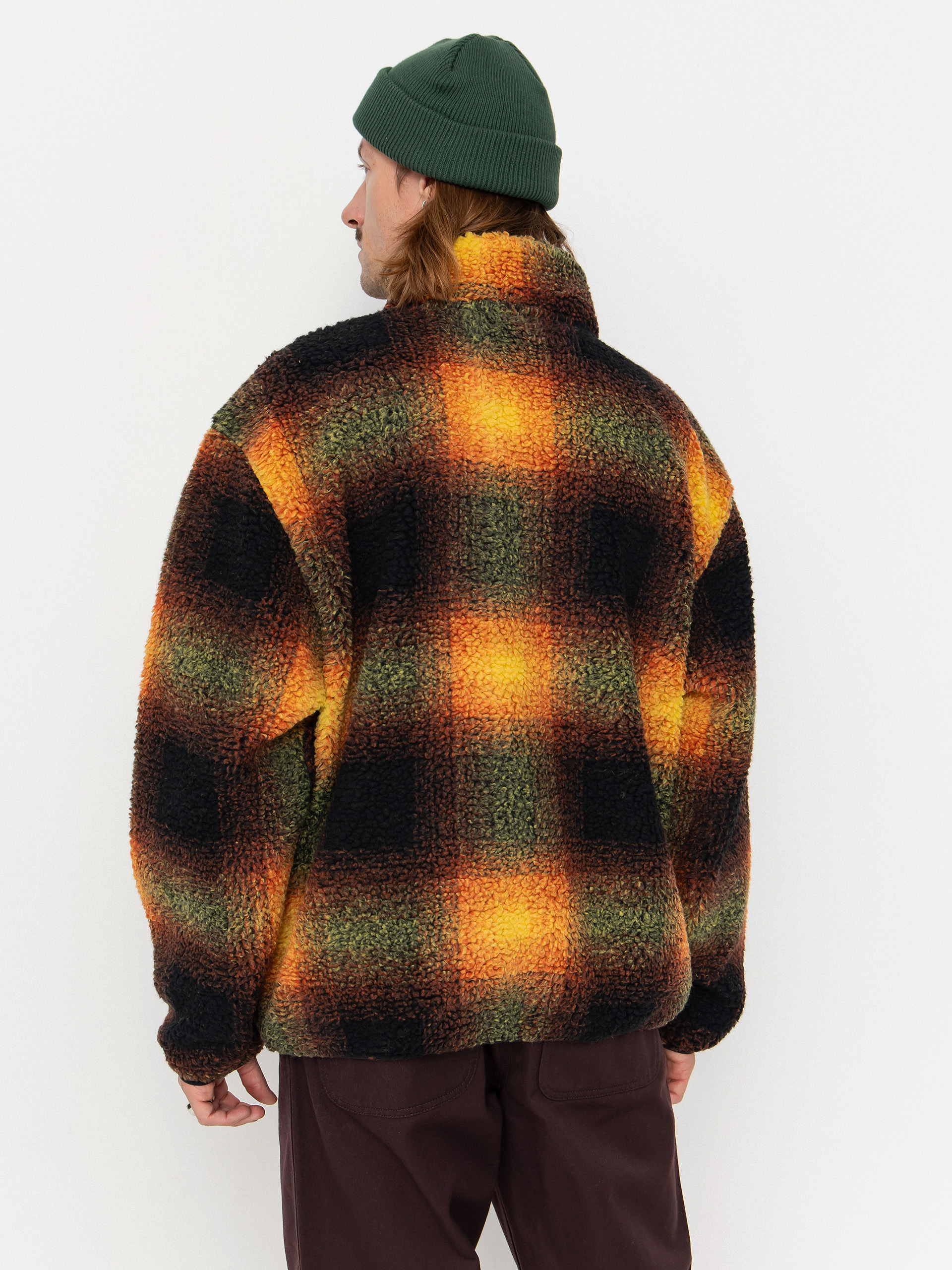 Pánsky Flísová mikina Vans Heights Sherpa Full Zip (black/herritage mustard)