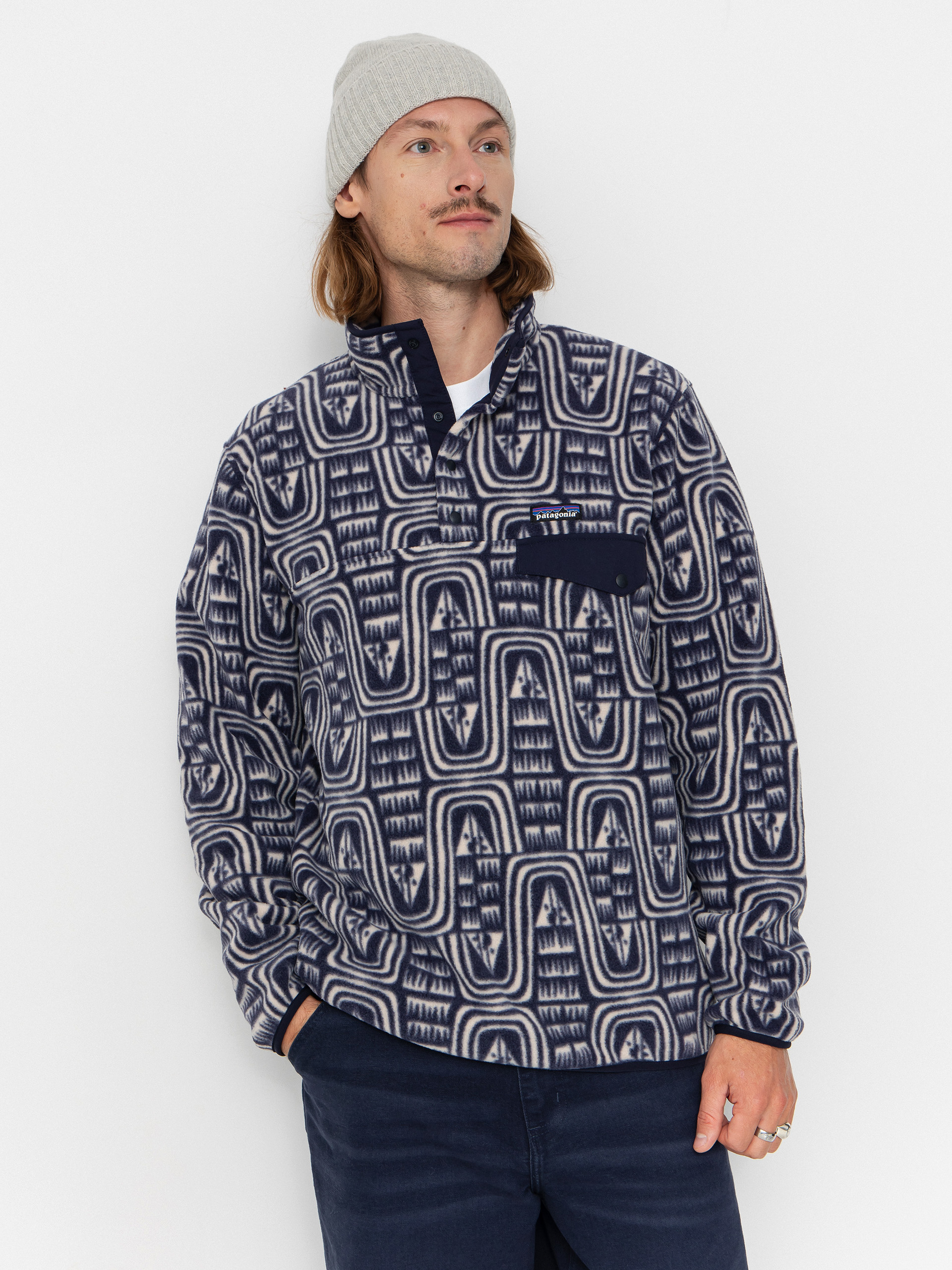 Flísová mikina Patagonia LW Synch Snap T (flow sunken blue)