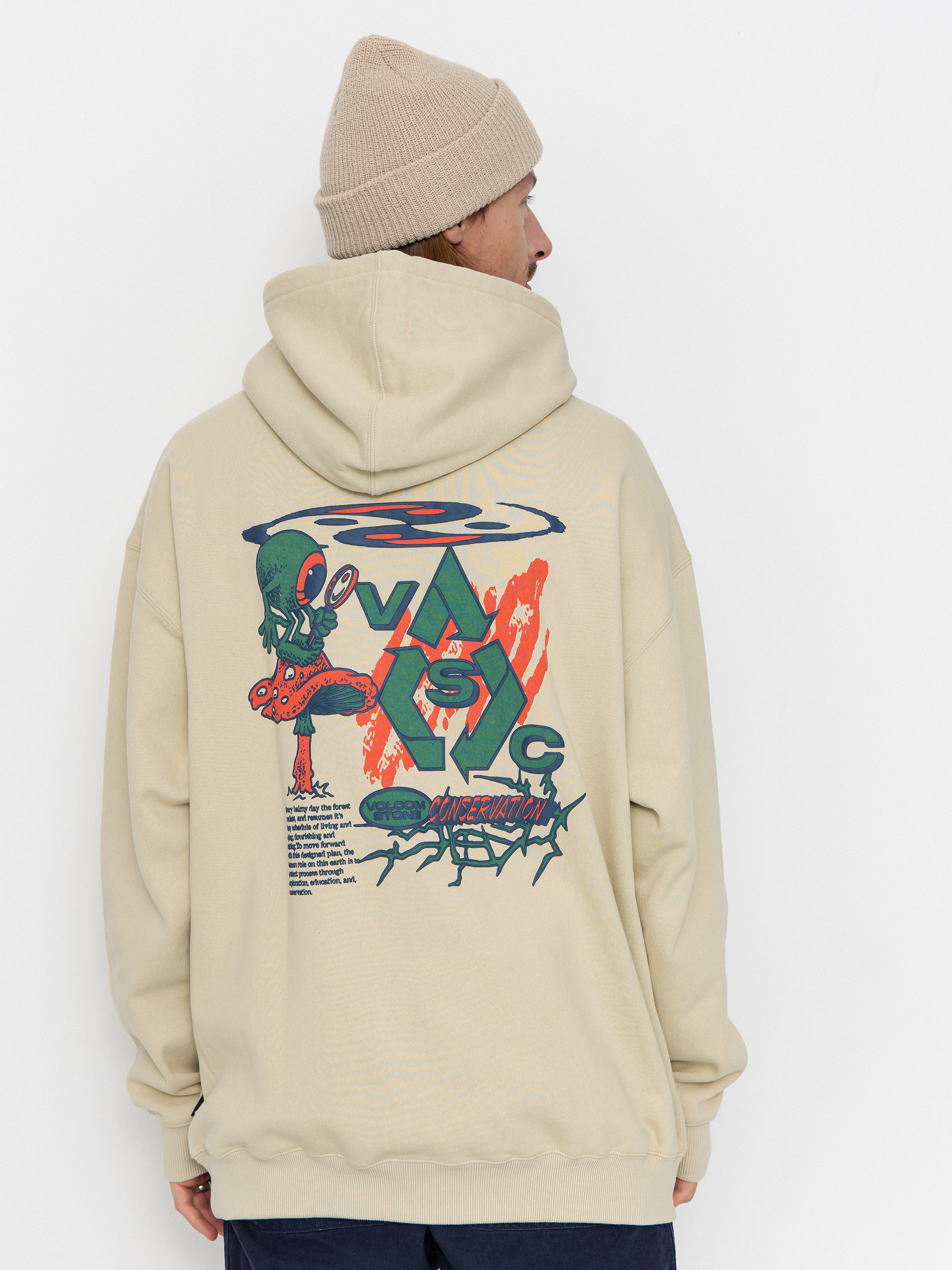 Mikina s kapucňou Volcom Vsc Tripper HD (light beige)
