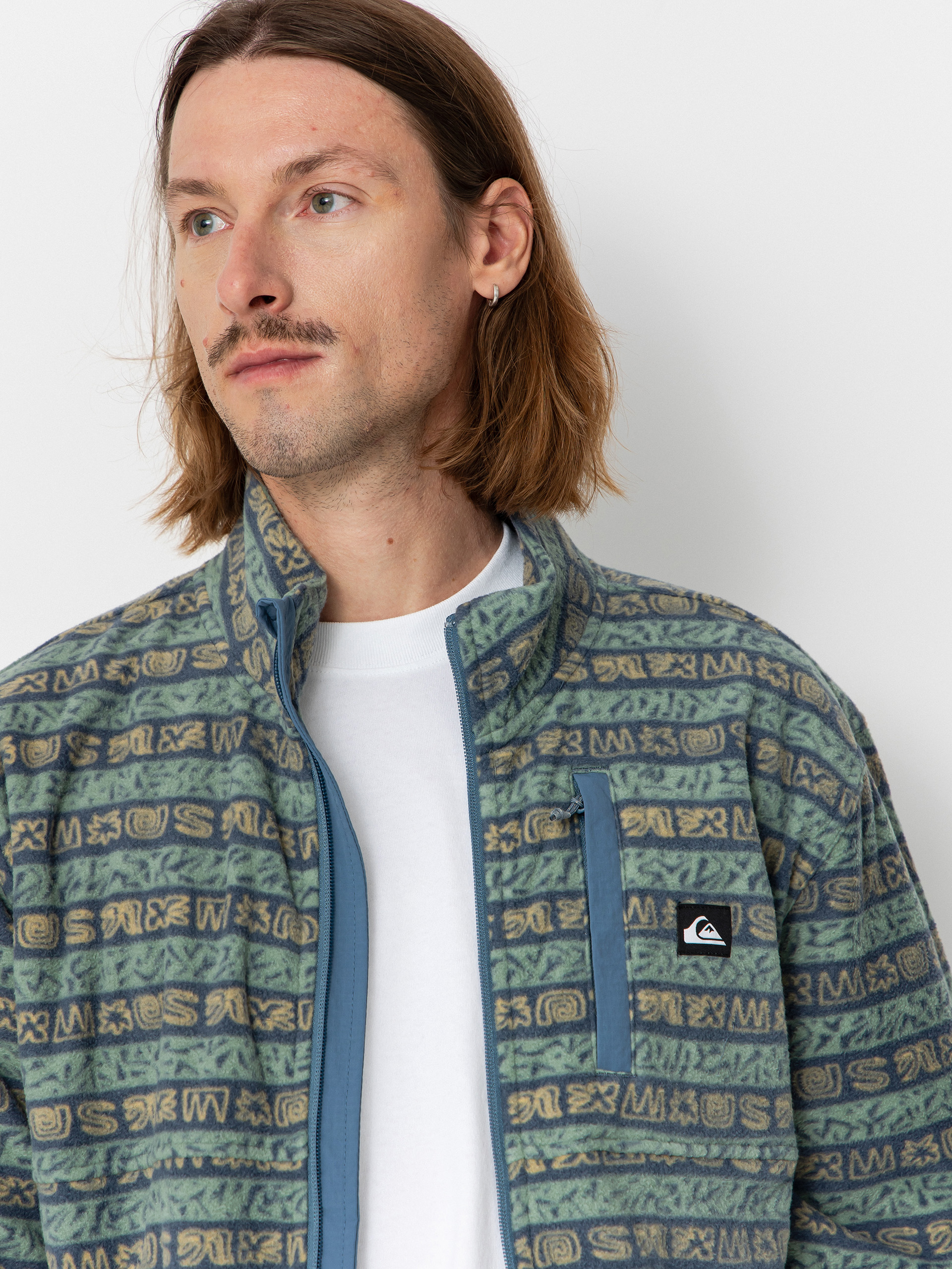 Pánsky Flísová mikina Quiksilver No Destination FZ (granite terra stripe)