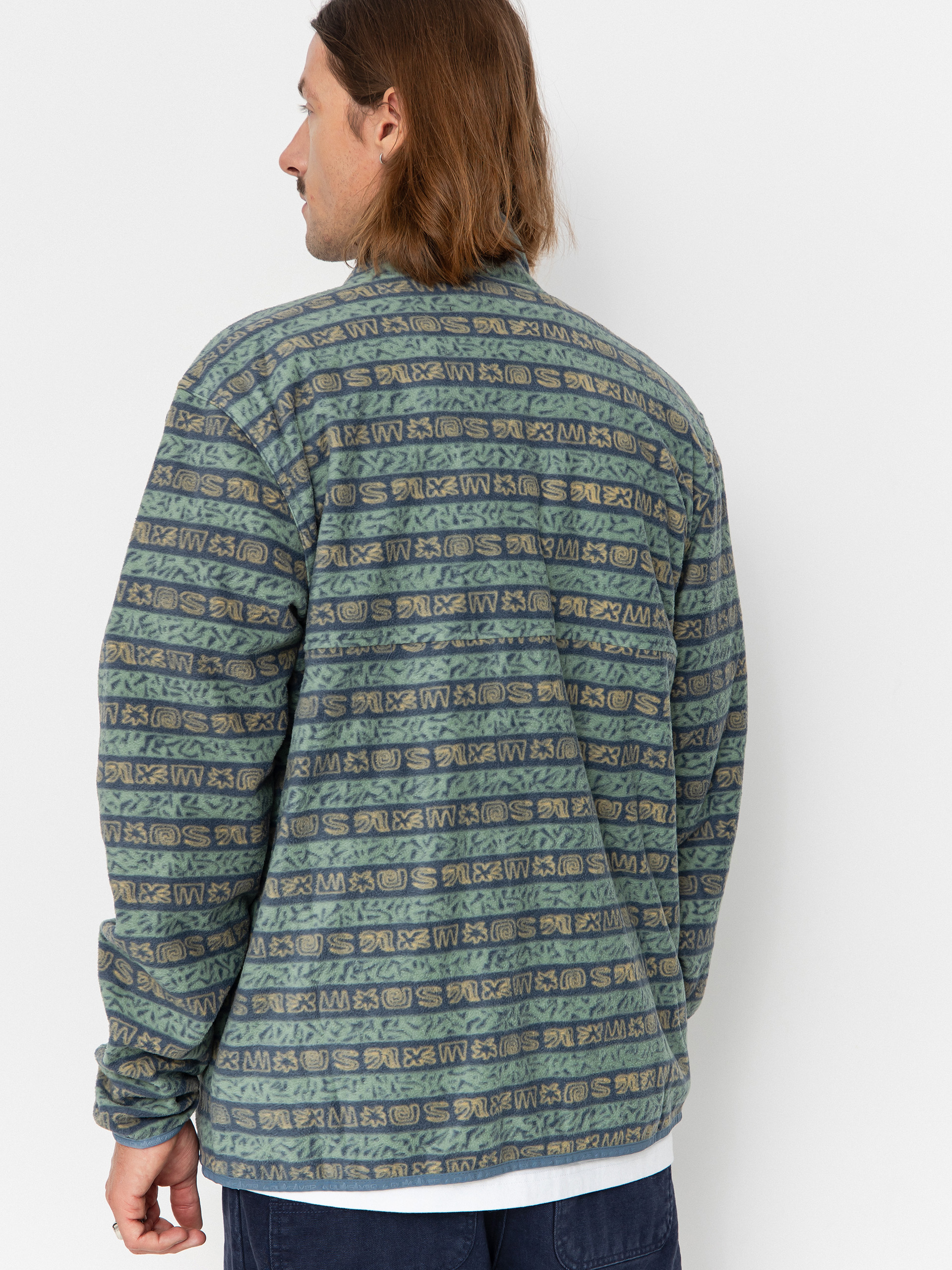 Pánsky Flísová mikina Quiksilver No Destination FZ (granite terra stripe)