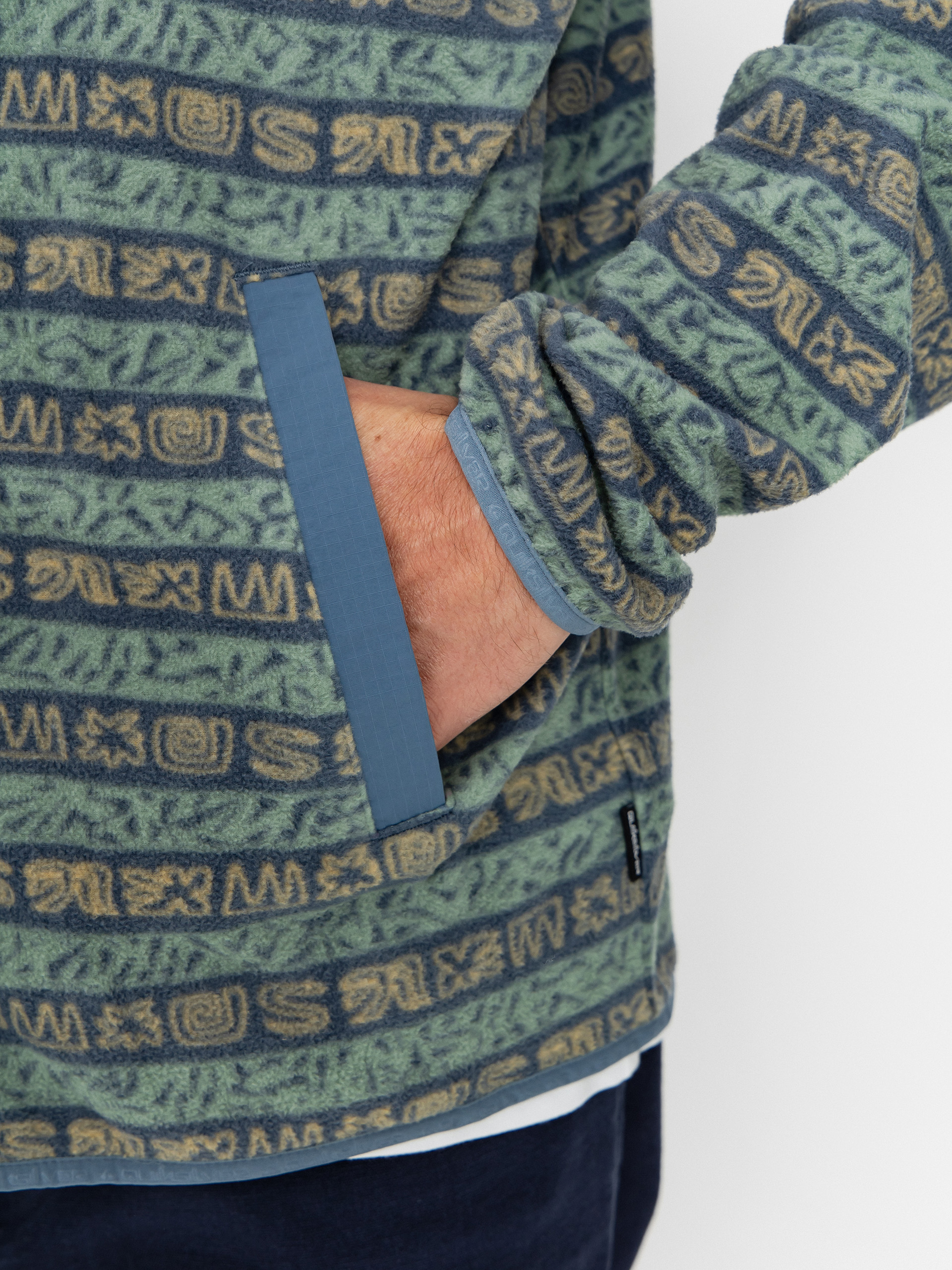 Pánsky Flísová mikina Quiksilver No Destination FZ (granite terra stripe)