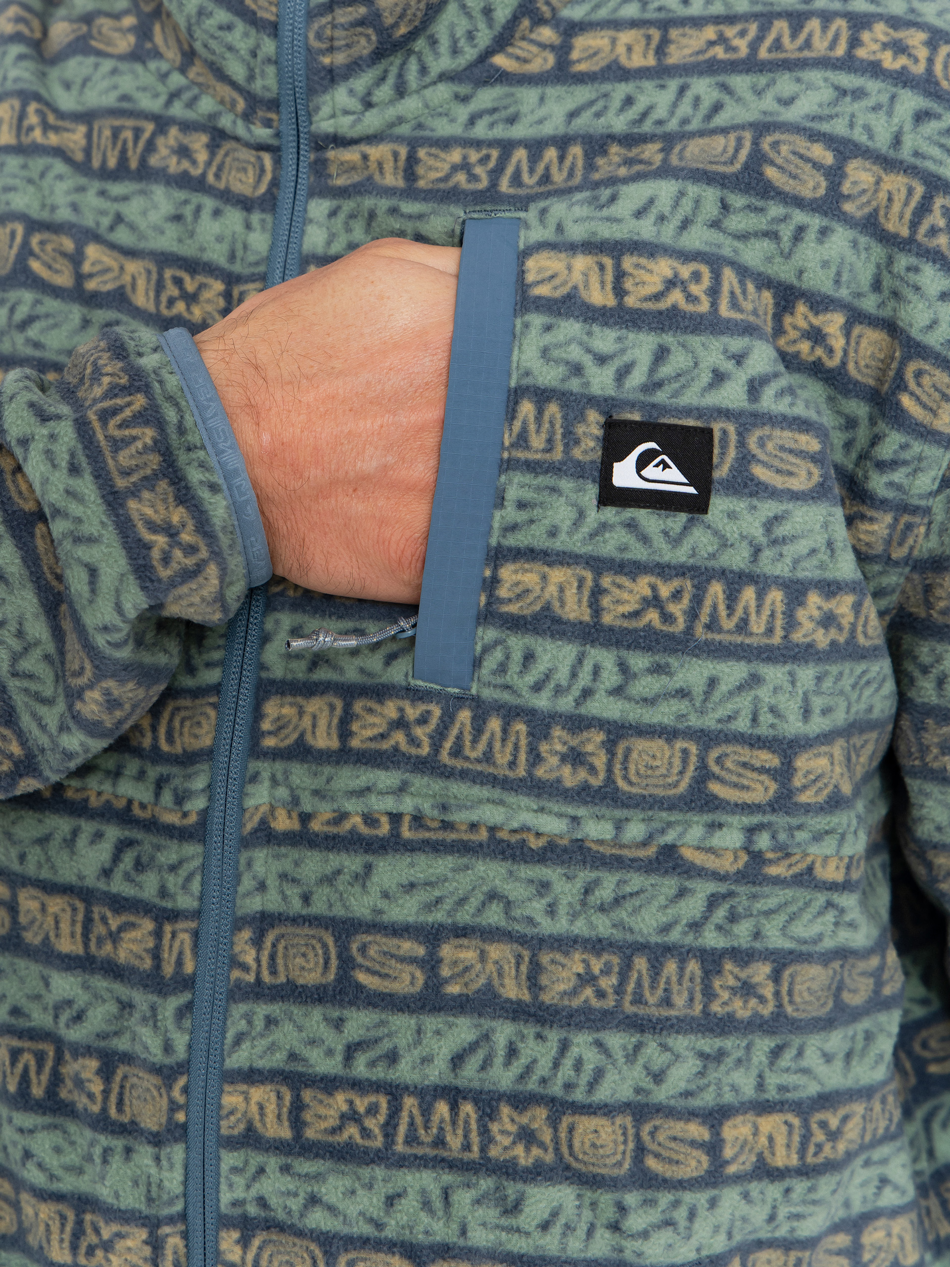 Pánsky Flísová mikina Quiksilver No Destination FZ (granite terra stripe)