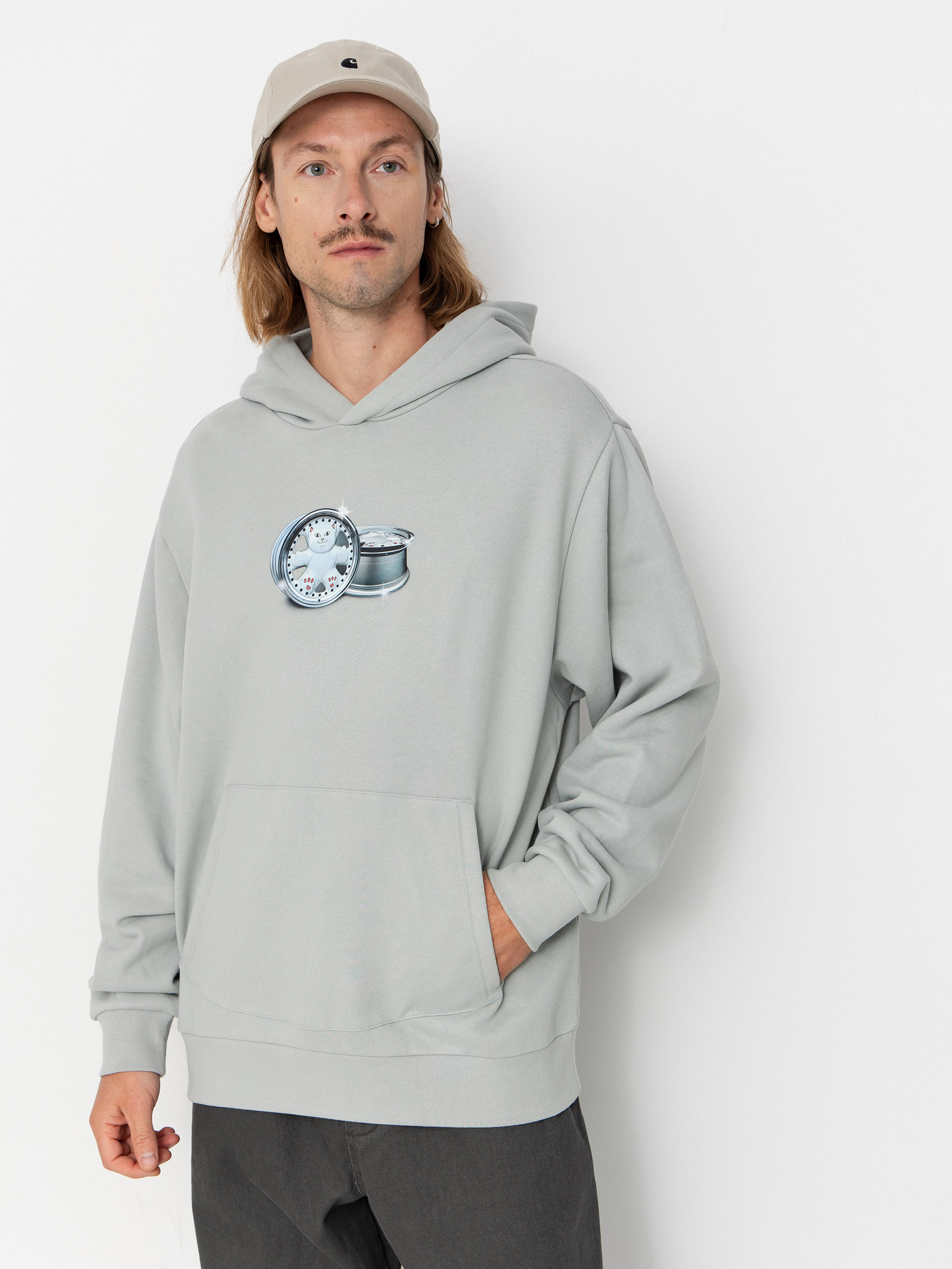 Mikina s kapucňou RipNDip Nerm On Wheels HD (grey)