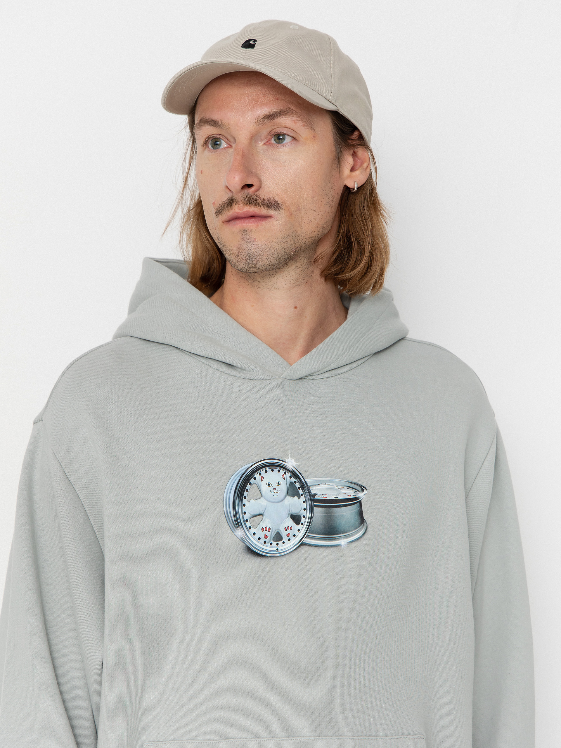 Mikina s kapucňou RipNDip Nerm On Wheels HD (grey)