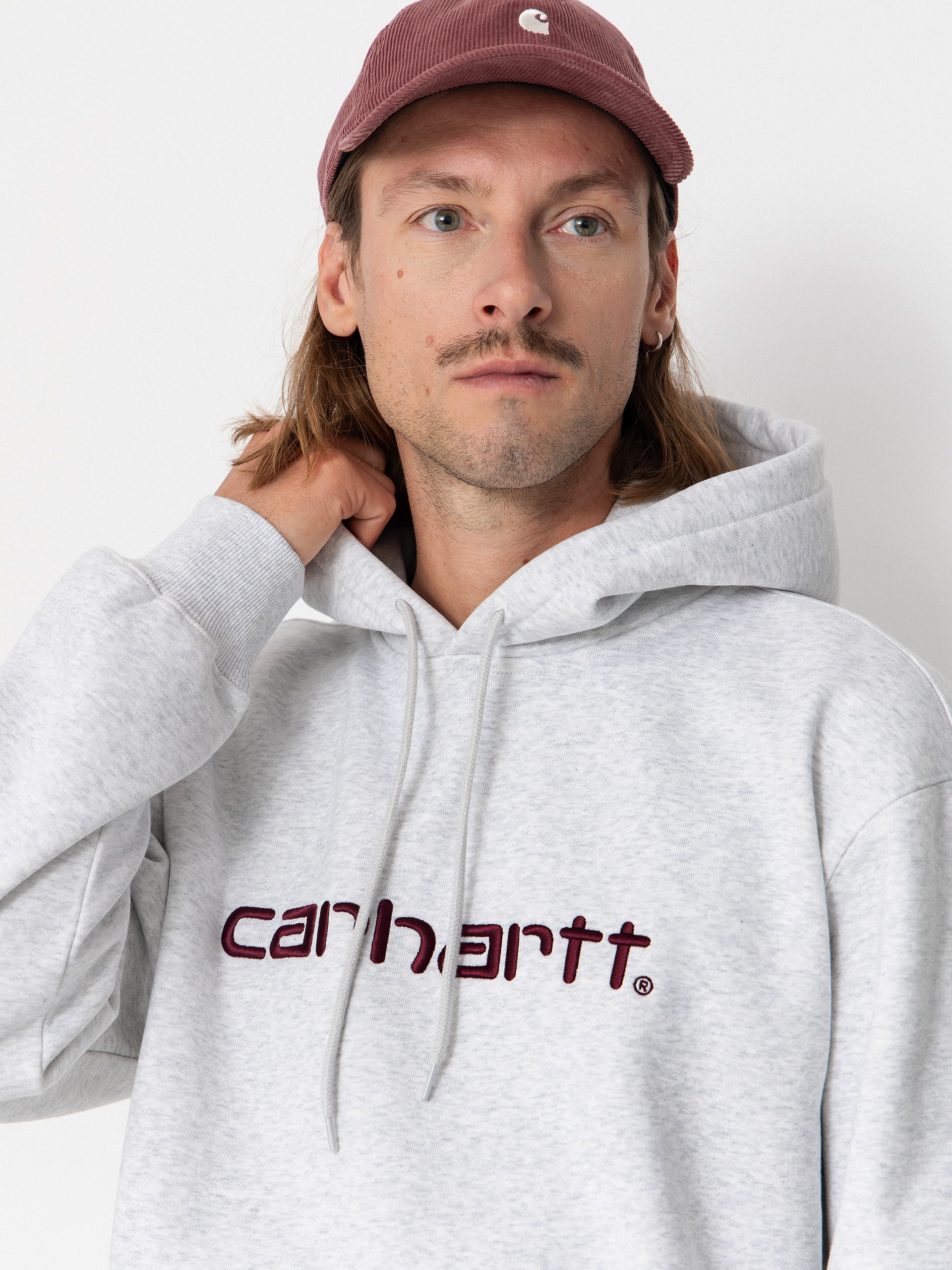 Mikina s kapucňou Carhartt WIP Carhartt HD (ash heather/rondo)