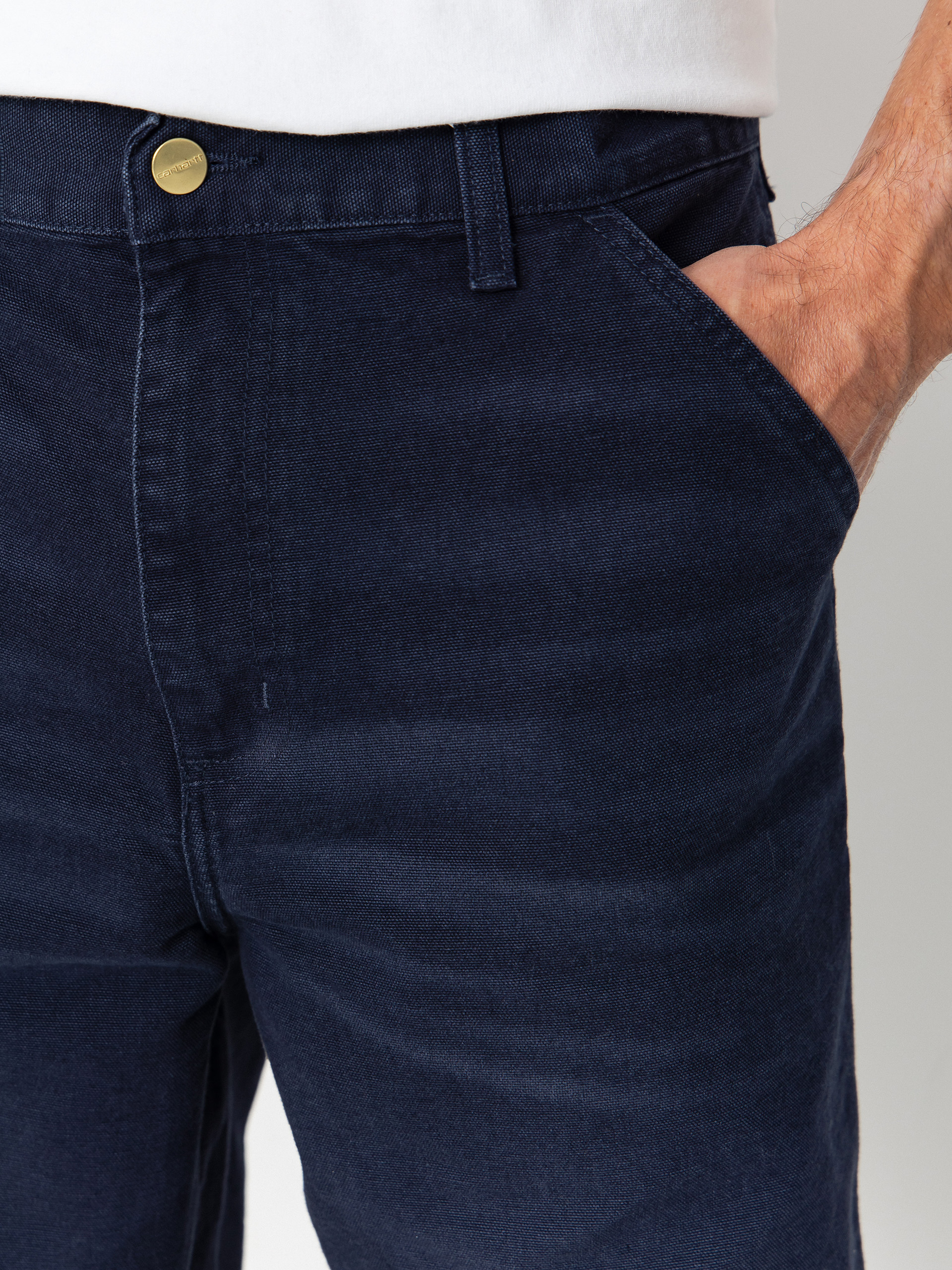Nohavice Carhartt WIP Simple (dark navy/stone canvas)