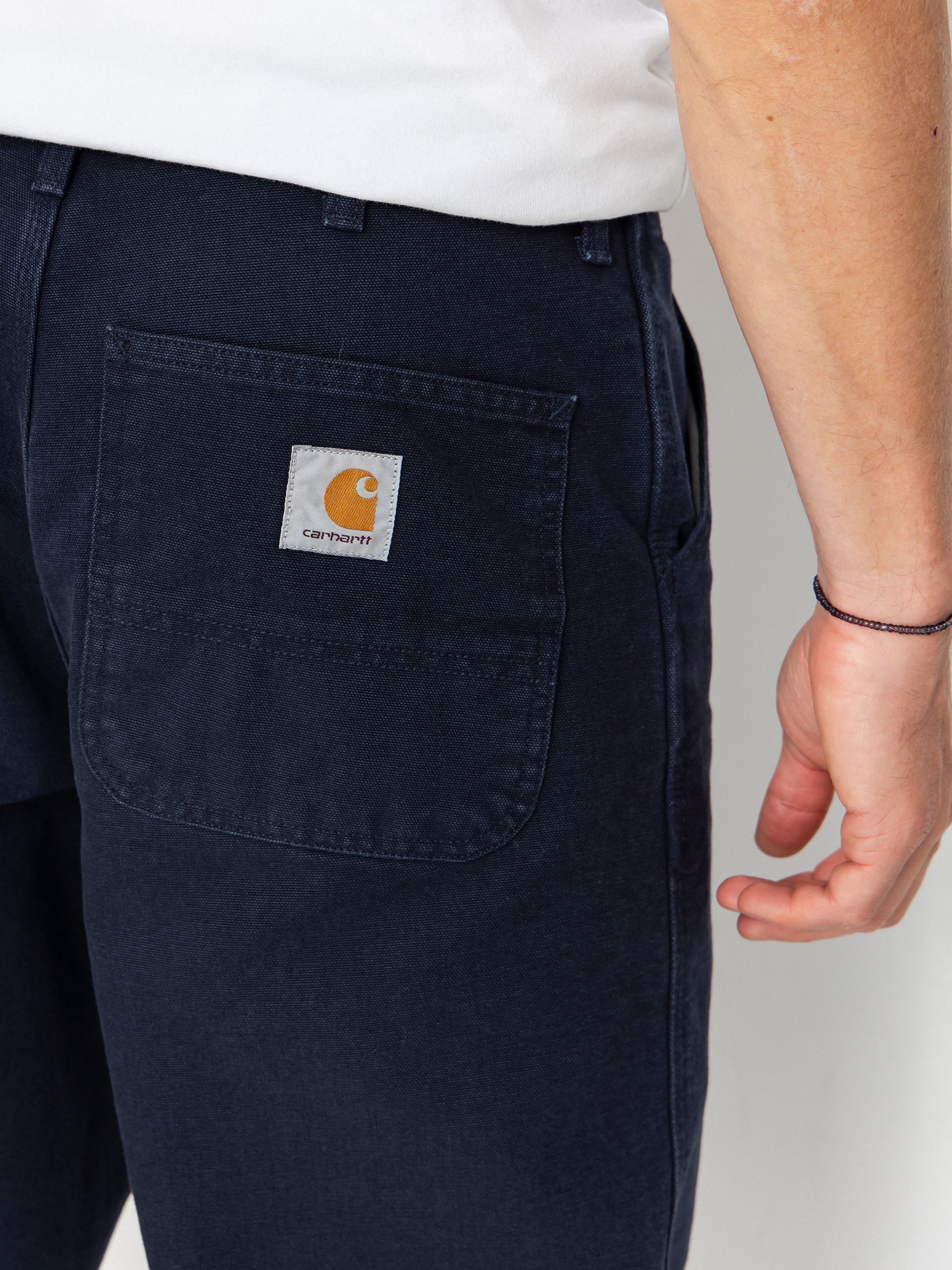 Nohavice Carhartt WIP Simple (dark navy/stone canvas)